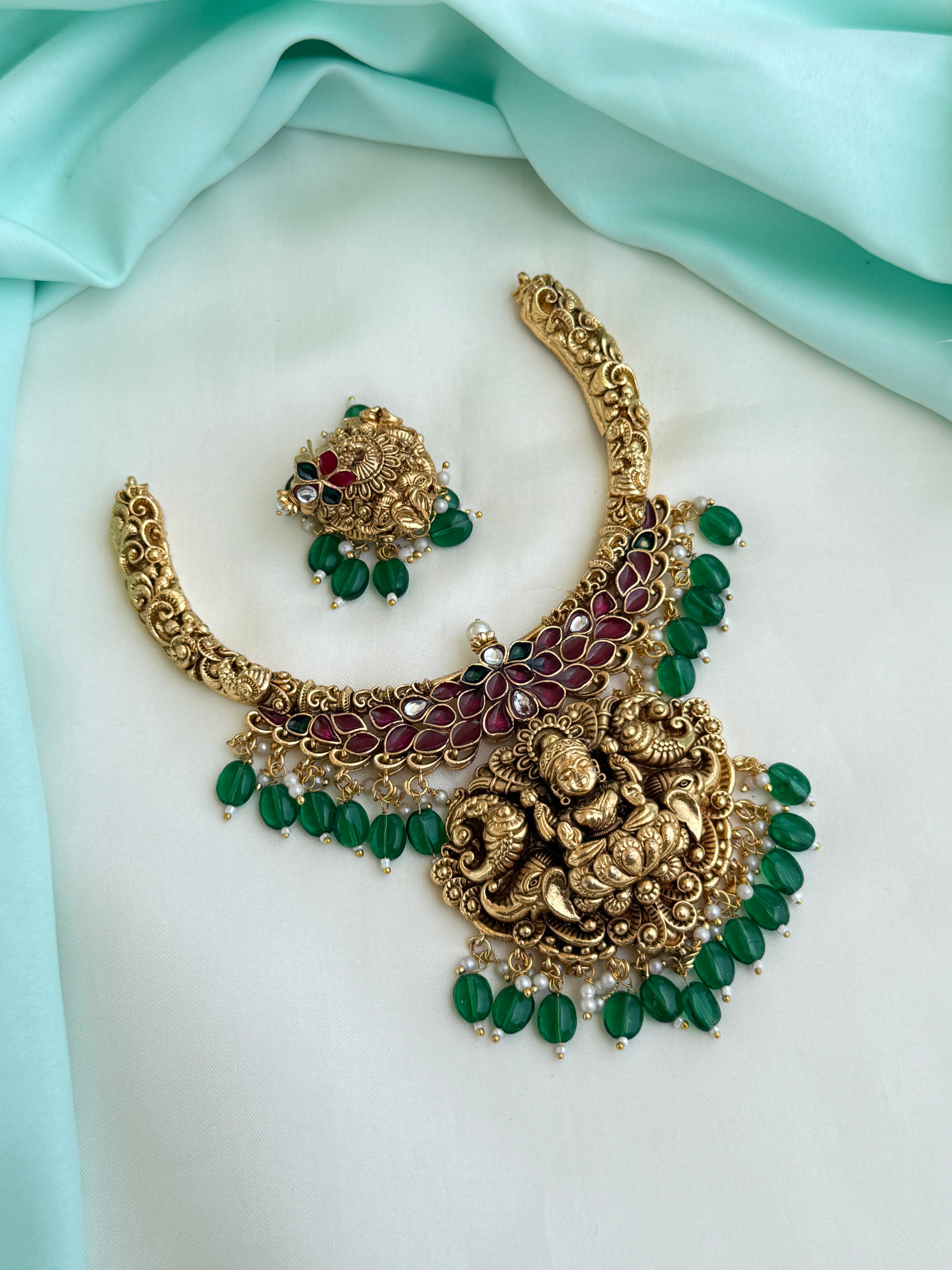 Ns314 nakshi Lakshmi Devi kante heavy neckset