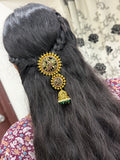 Kemp peacock gold ball butta with green beads jada billa jd014