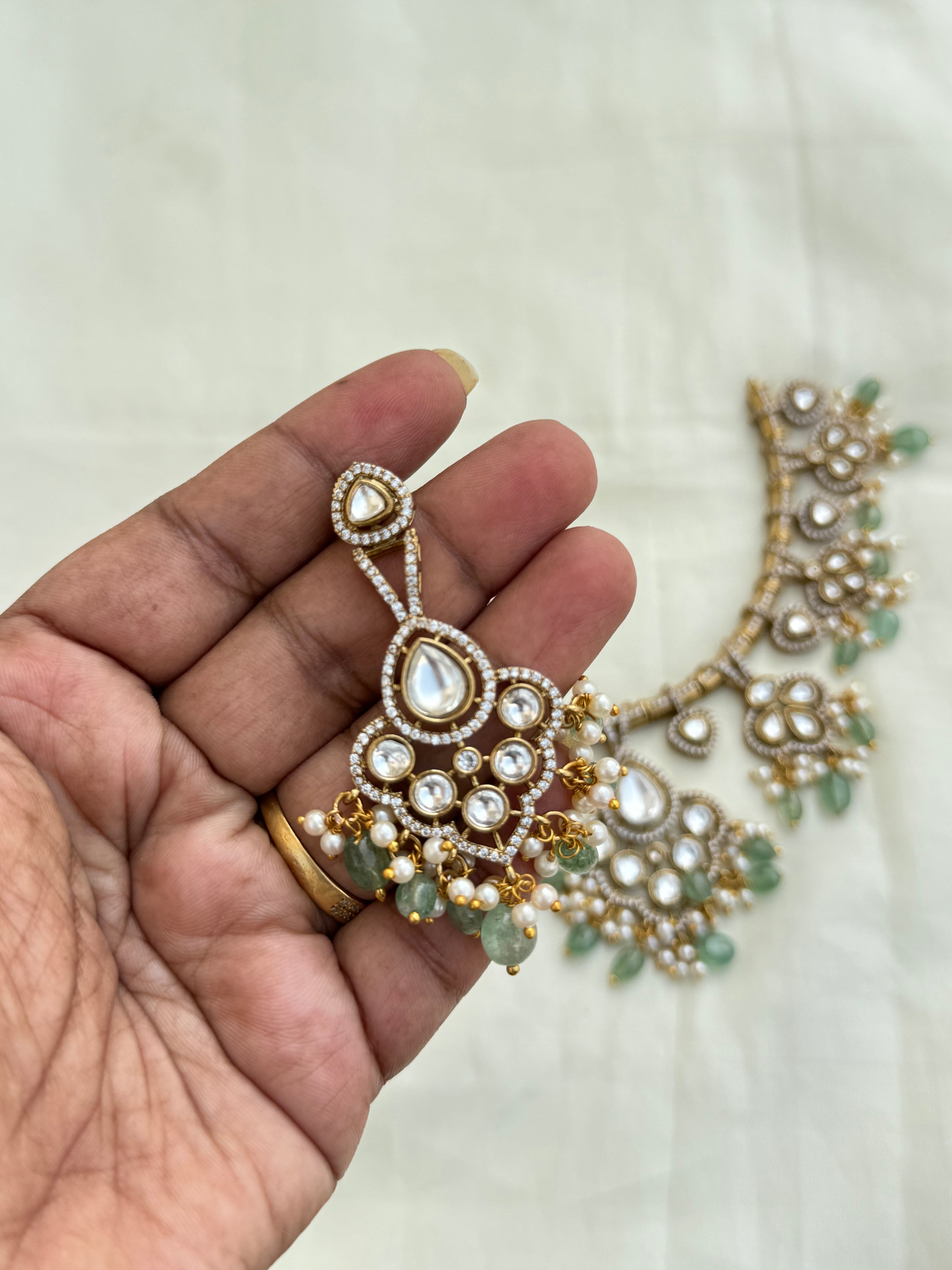 Ns201 moissanaite Neckset with Earrings