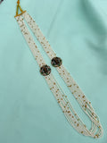 Bb210 sugar pearls with Victorian Lakshmidevi side lockets 8layers 24inches