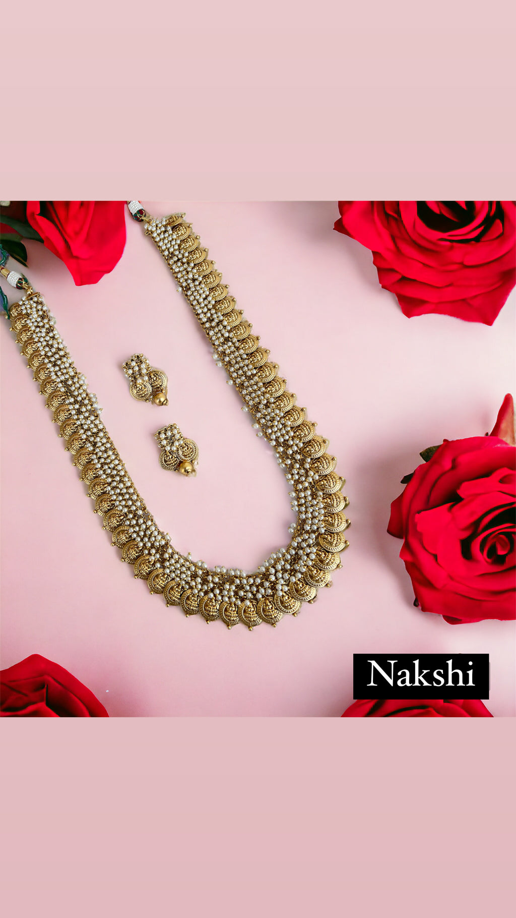 Premium antique lakshmi kasulu pearl haram
