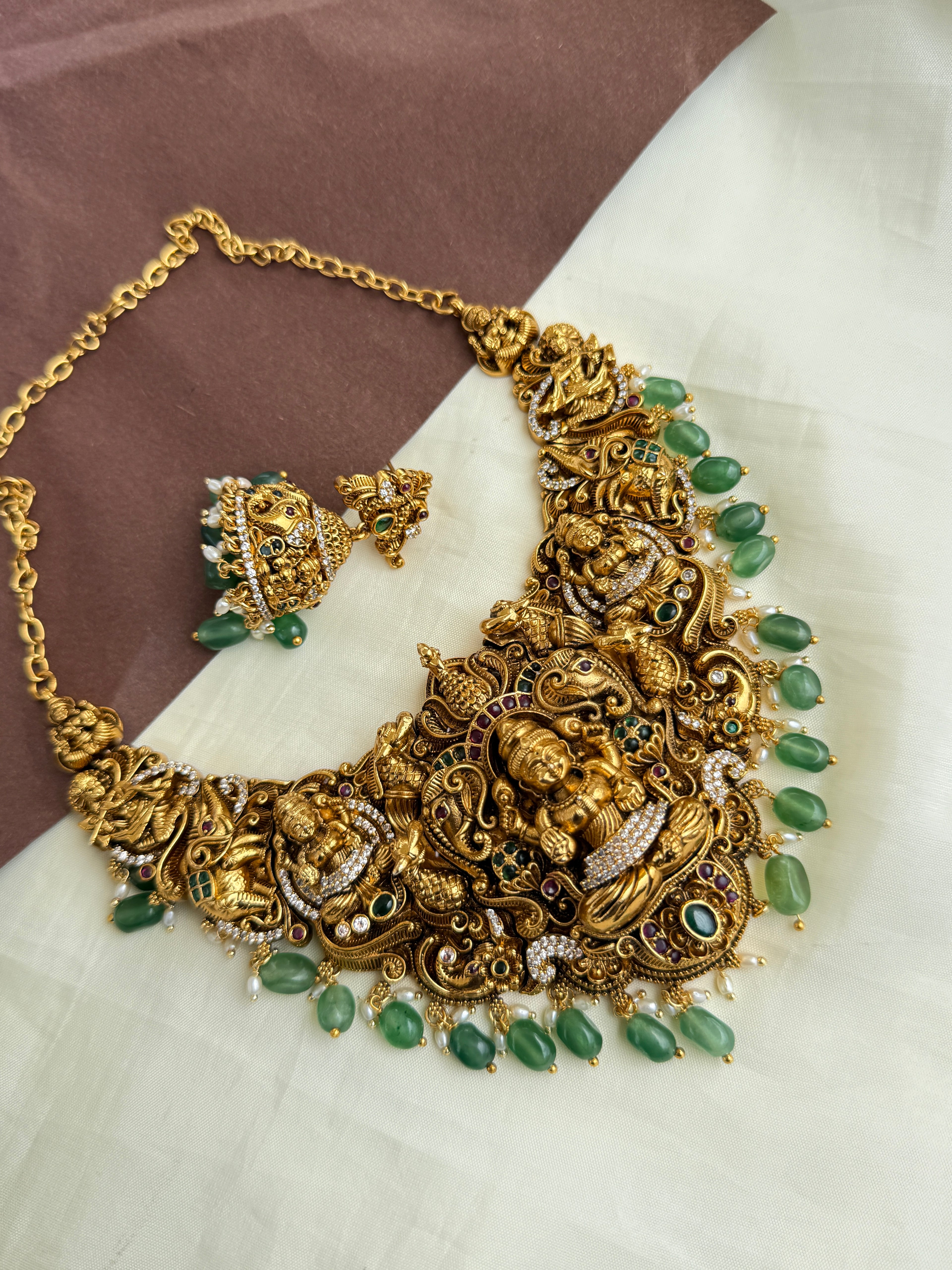 Ns316 3D nakshi Lakshmi Devi neckset