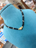 Unique 4 layers 18 inches with white stone gold ball crystal black beads bb357