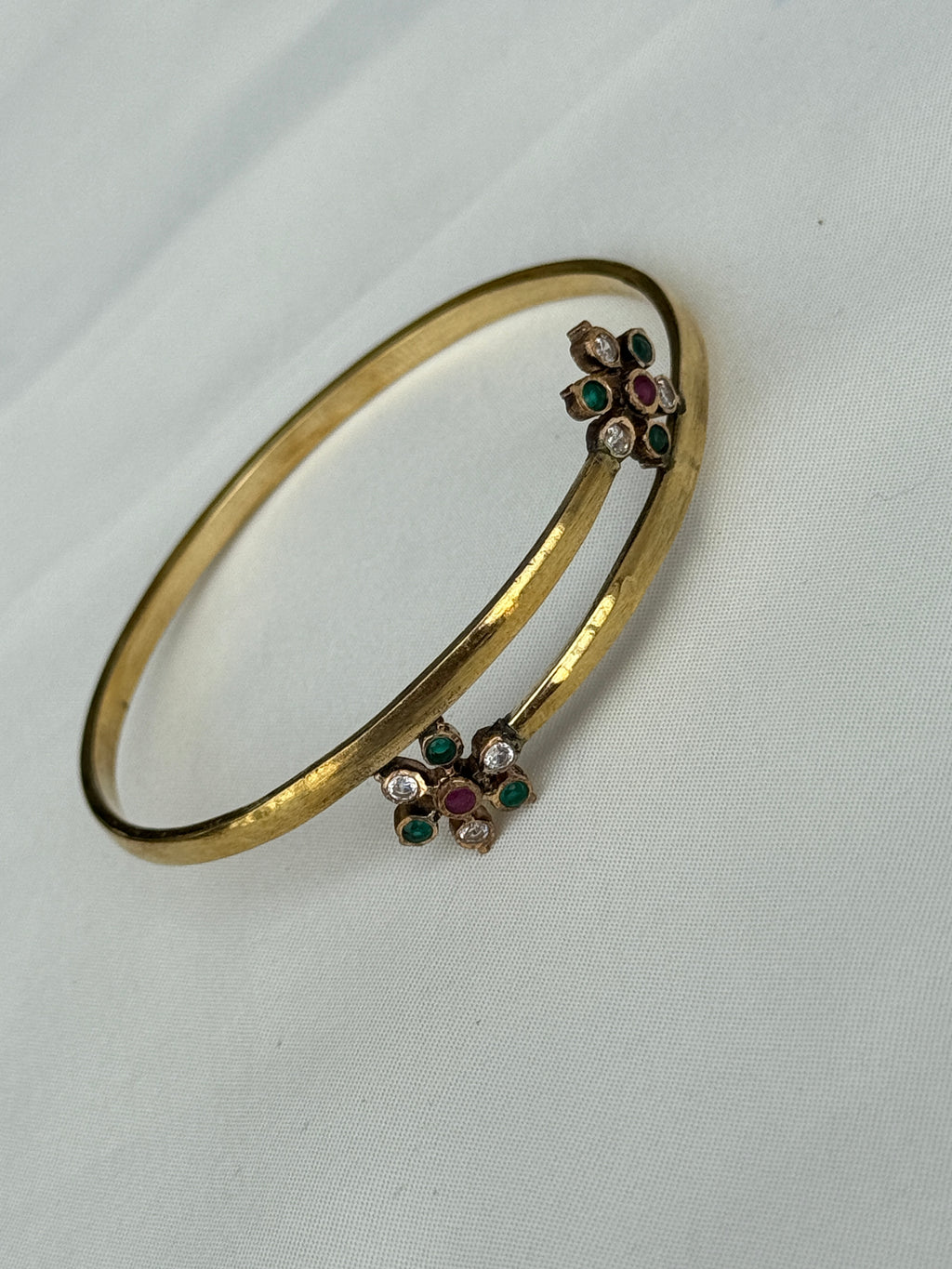 Br528 panchaloham flower kada bangle