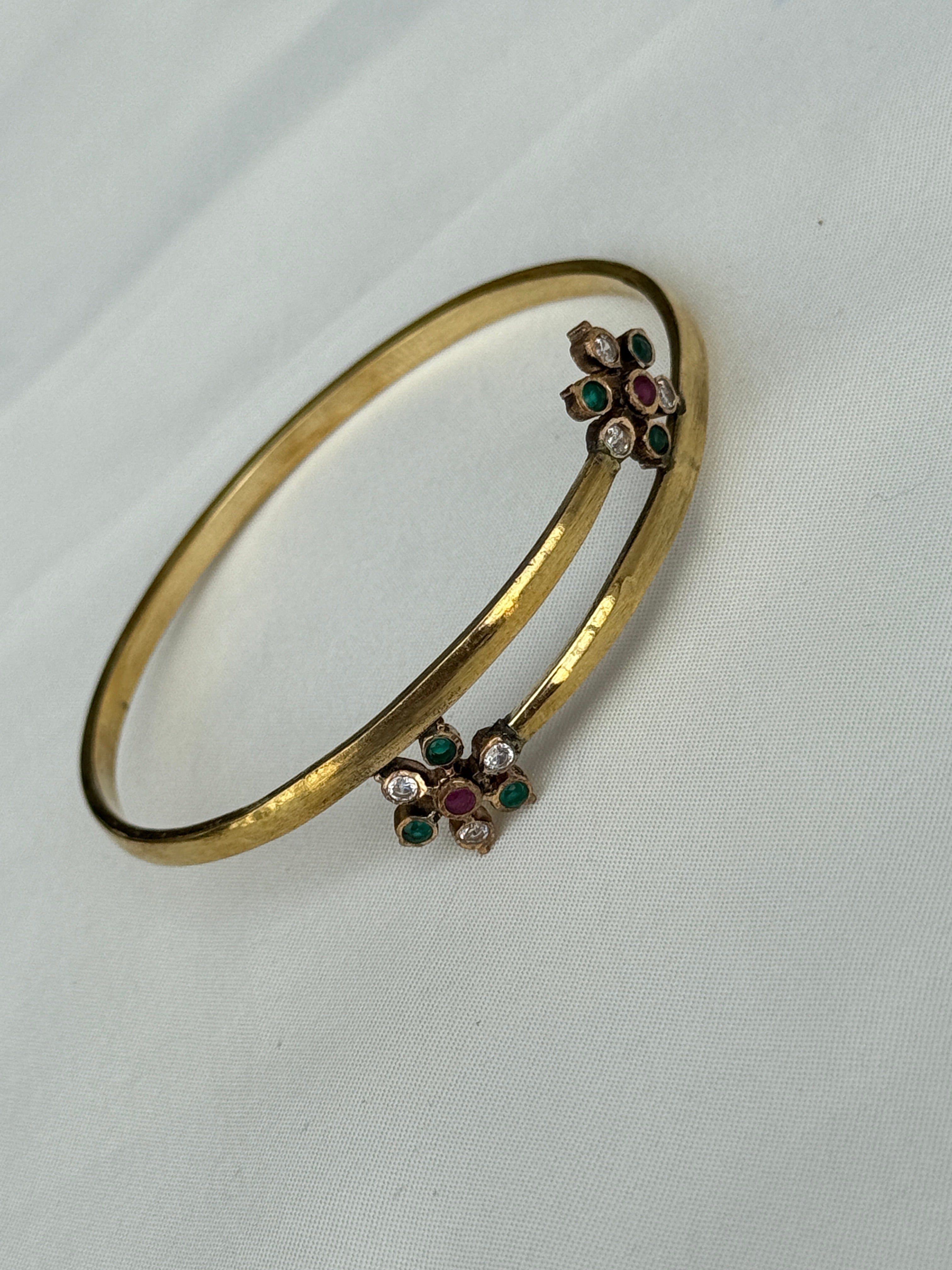 Br528 panchaloham flower kada bangle
