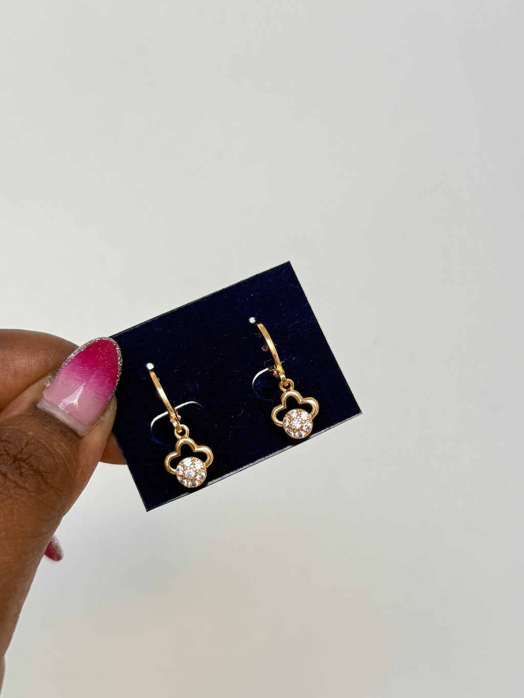 Ls005 round stone locksystem earrings