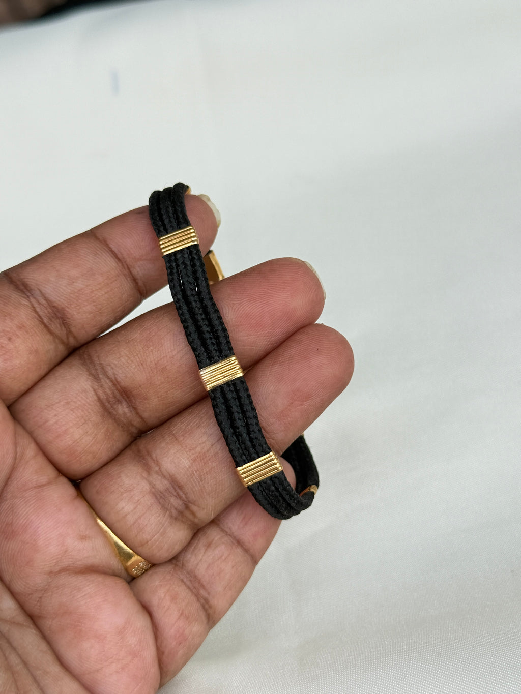 Ph420 panchaloham polished black thread kada