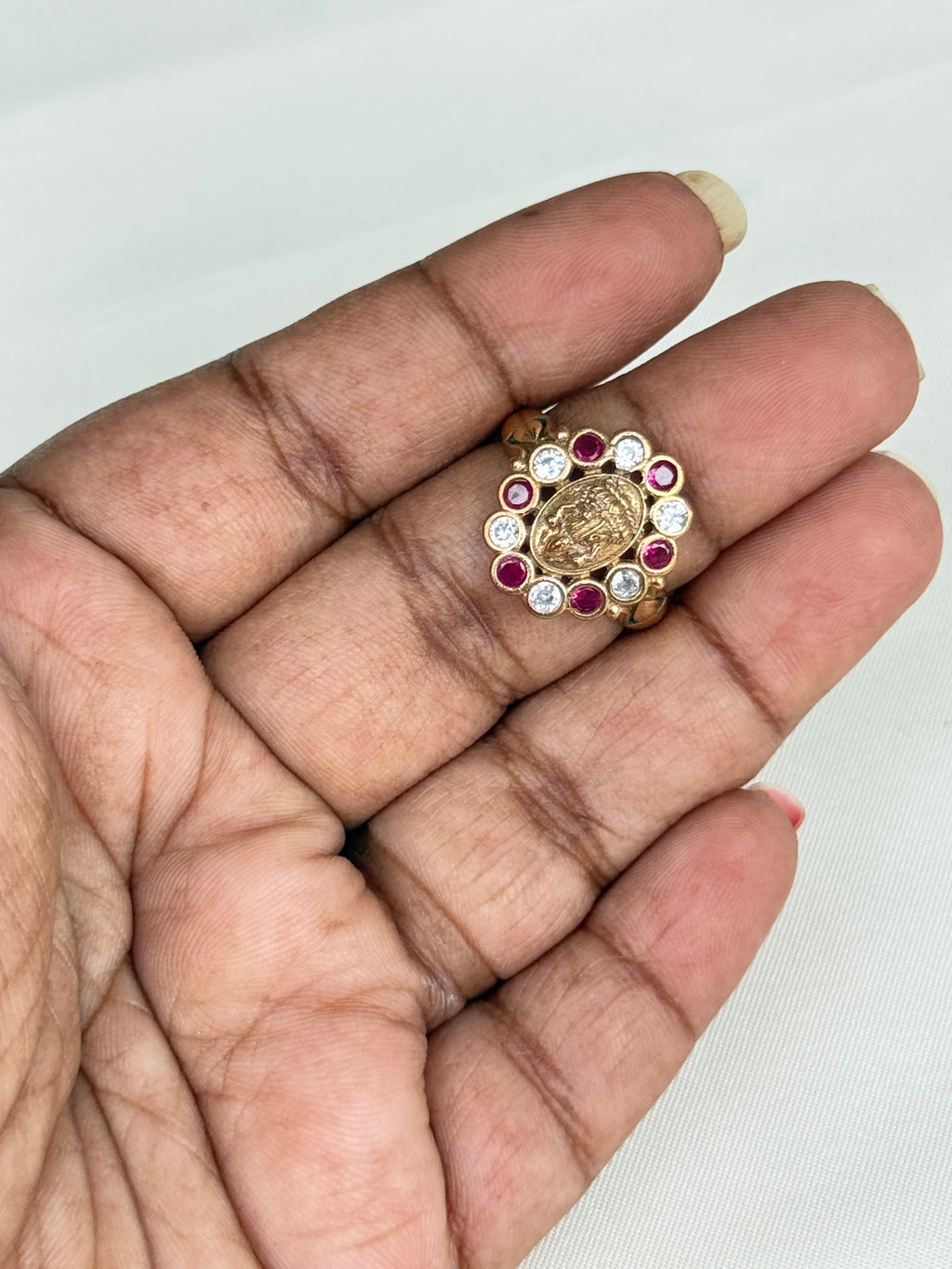 Rg021 panchaloham Lakshmi Devi finger ring size(6)