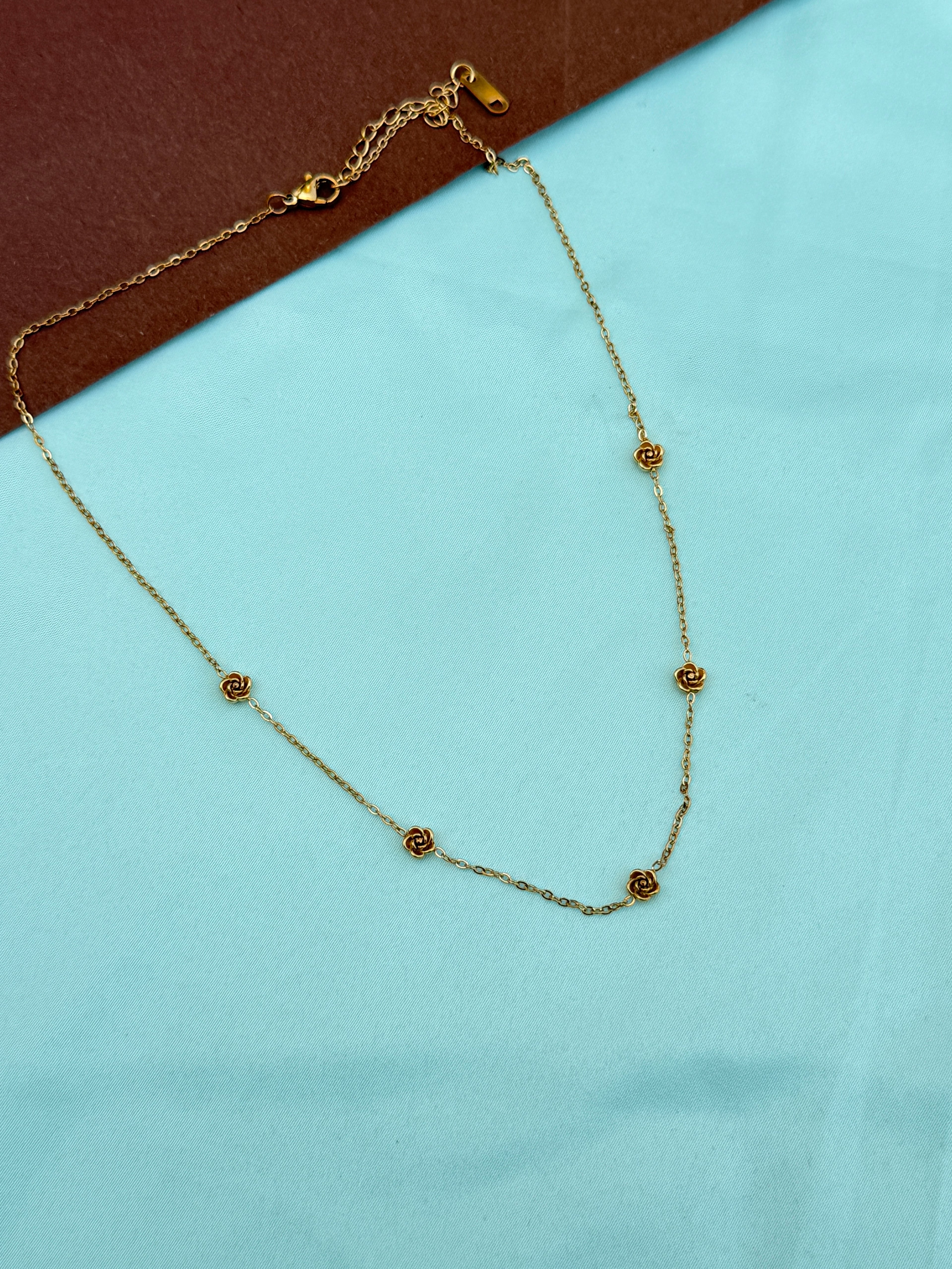 Dc089 anti tarnish rose flower 18inches daily wear chains