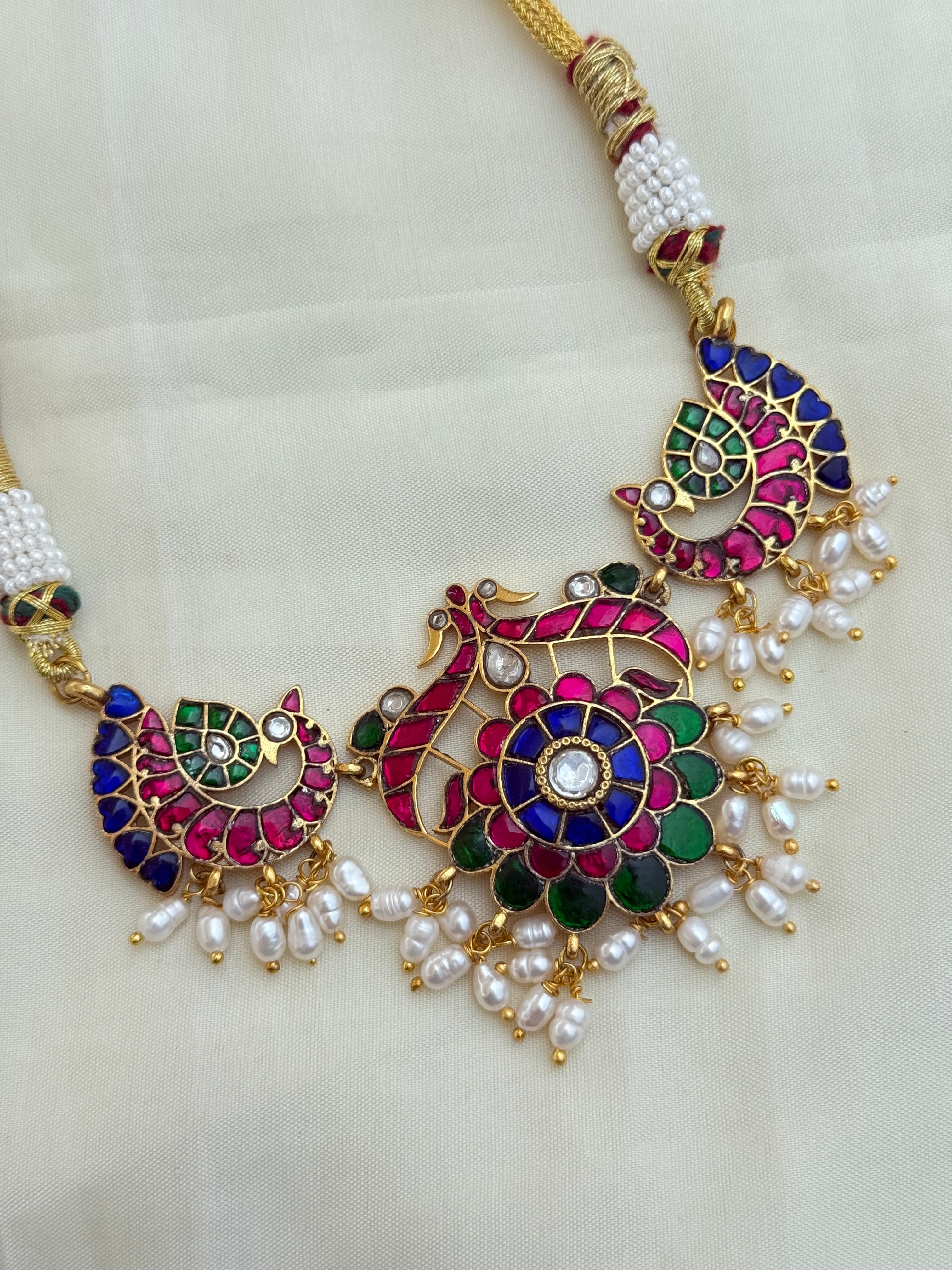 Jk007 rice pearls jadau kundan choker