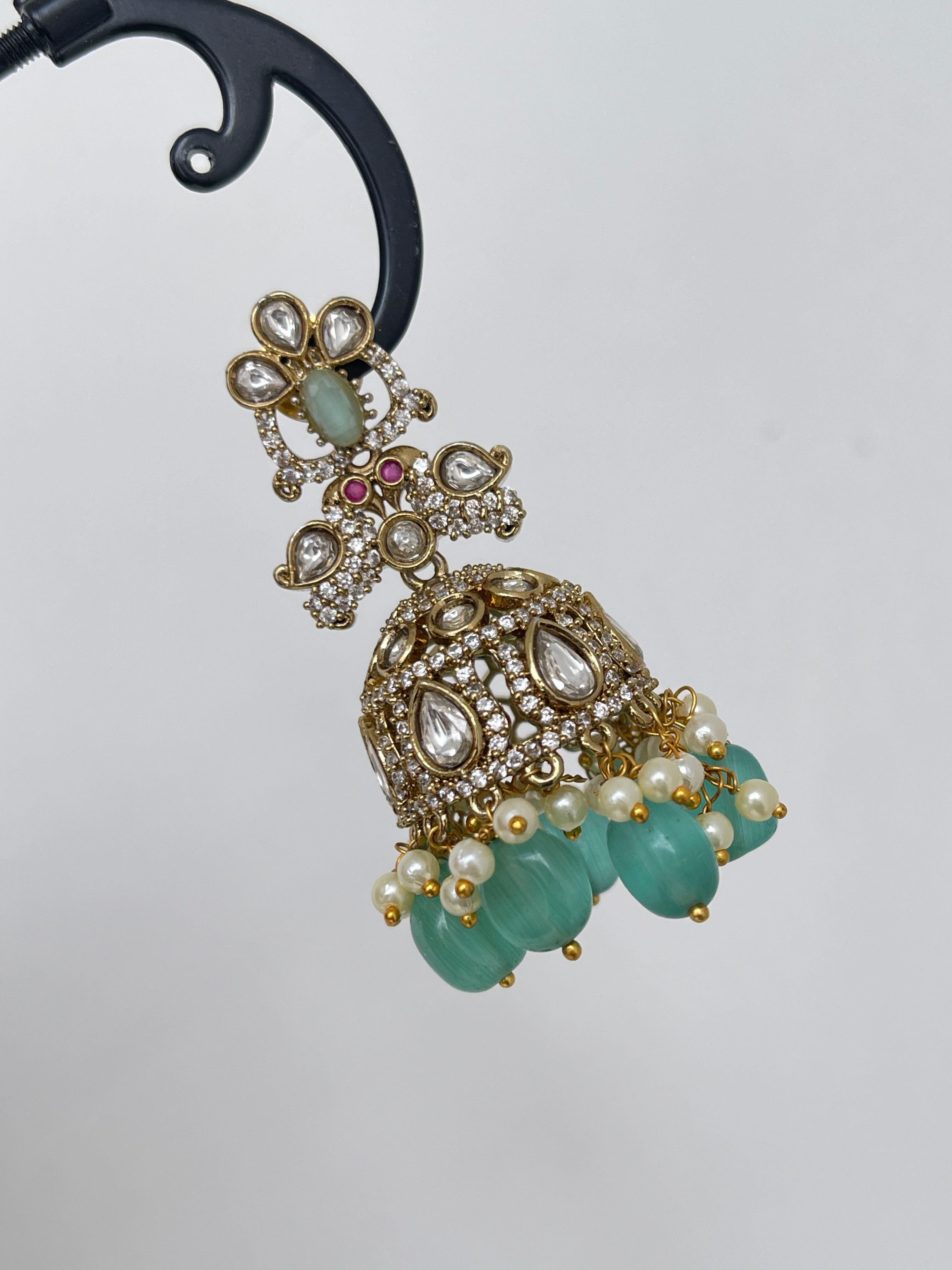 Pastel green Victorian earrings