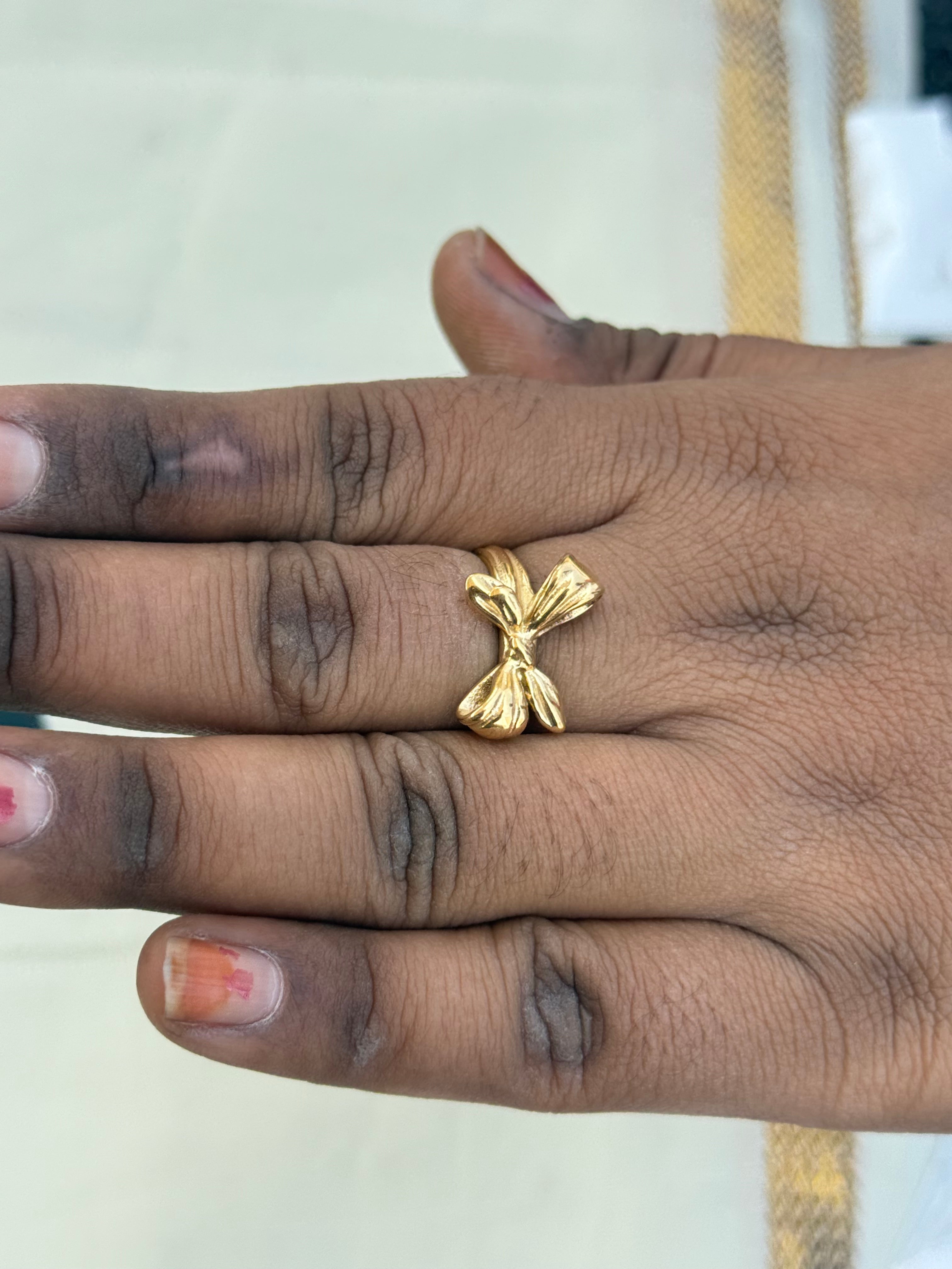 Rg003 stainless steel bow finger ring