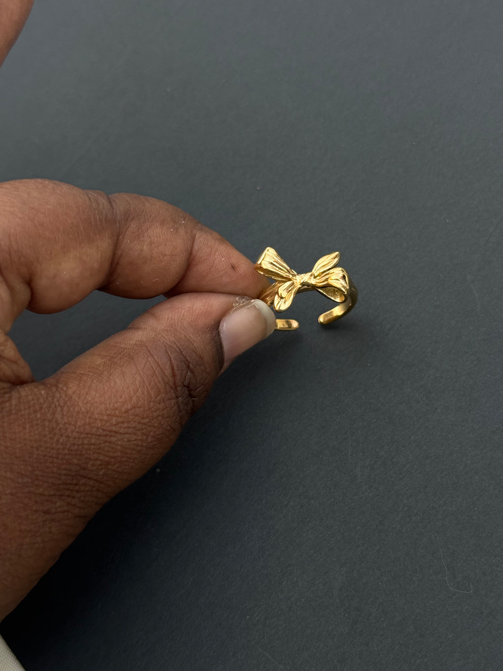 Rg003 stainless steel bow finger ring