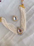 Sugar pearl choker with single Kundan pendent CH5115