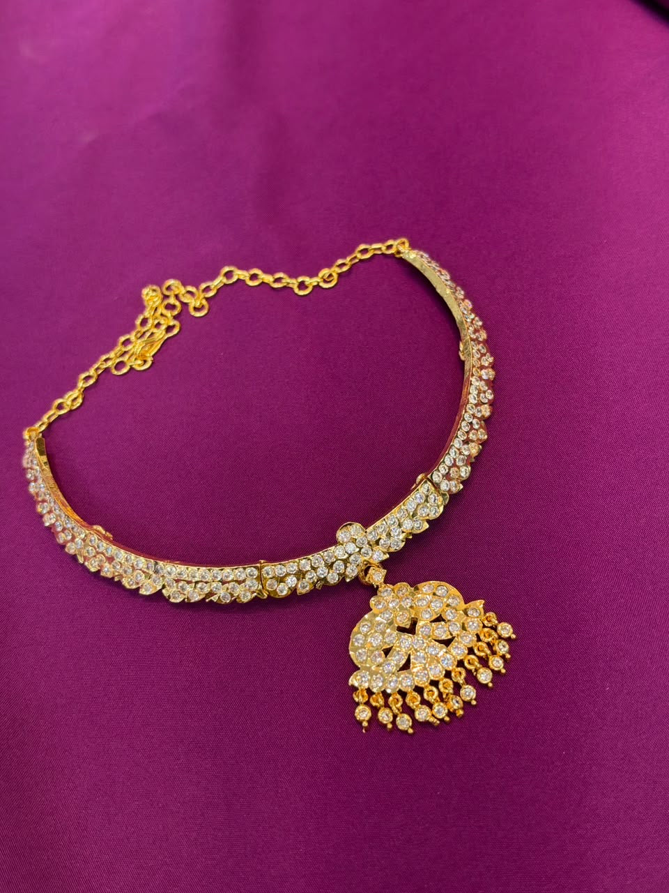 Ph904 Panchaloham white stone kante Neckset