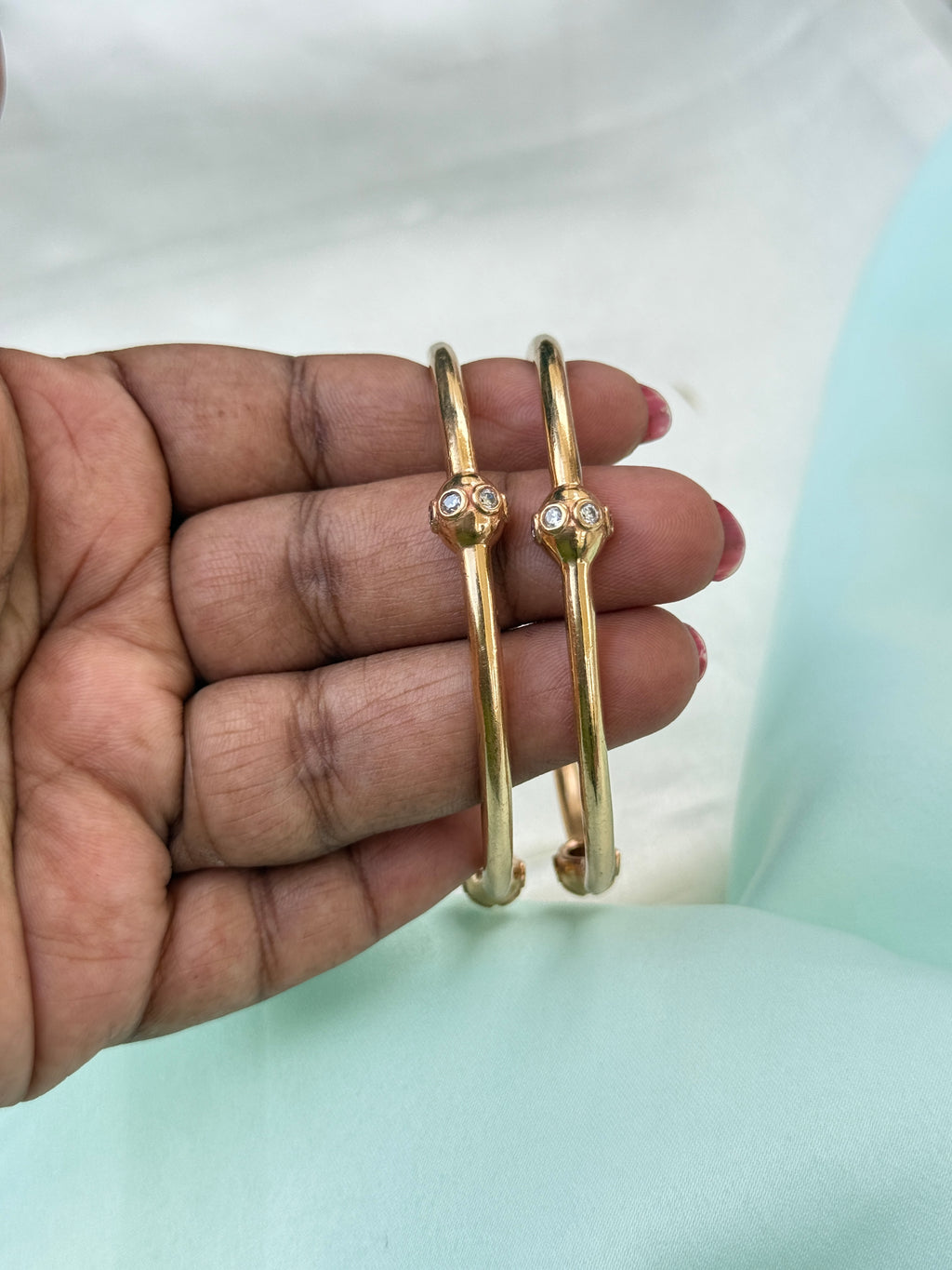 Ph033  Panchaloham unpolished  stone dailywear bangles