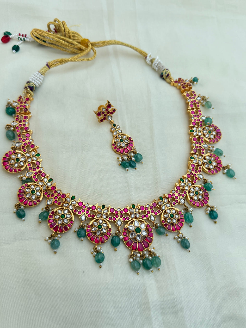 Jk003 jadau kundan Neckset with Earrings