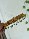 Hb673 lakshmidevi with green beads multi kids hipbelt
