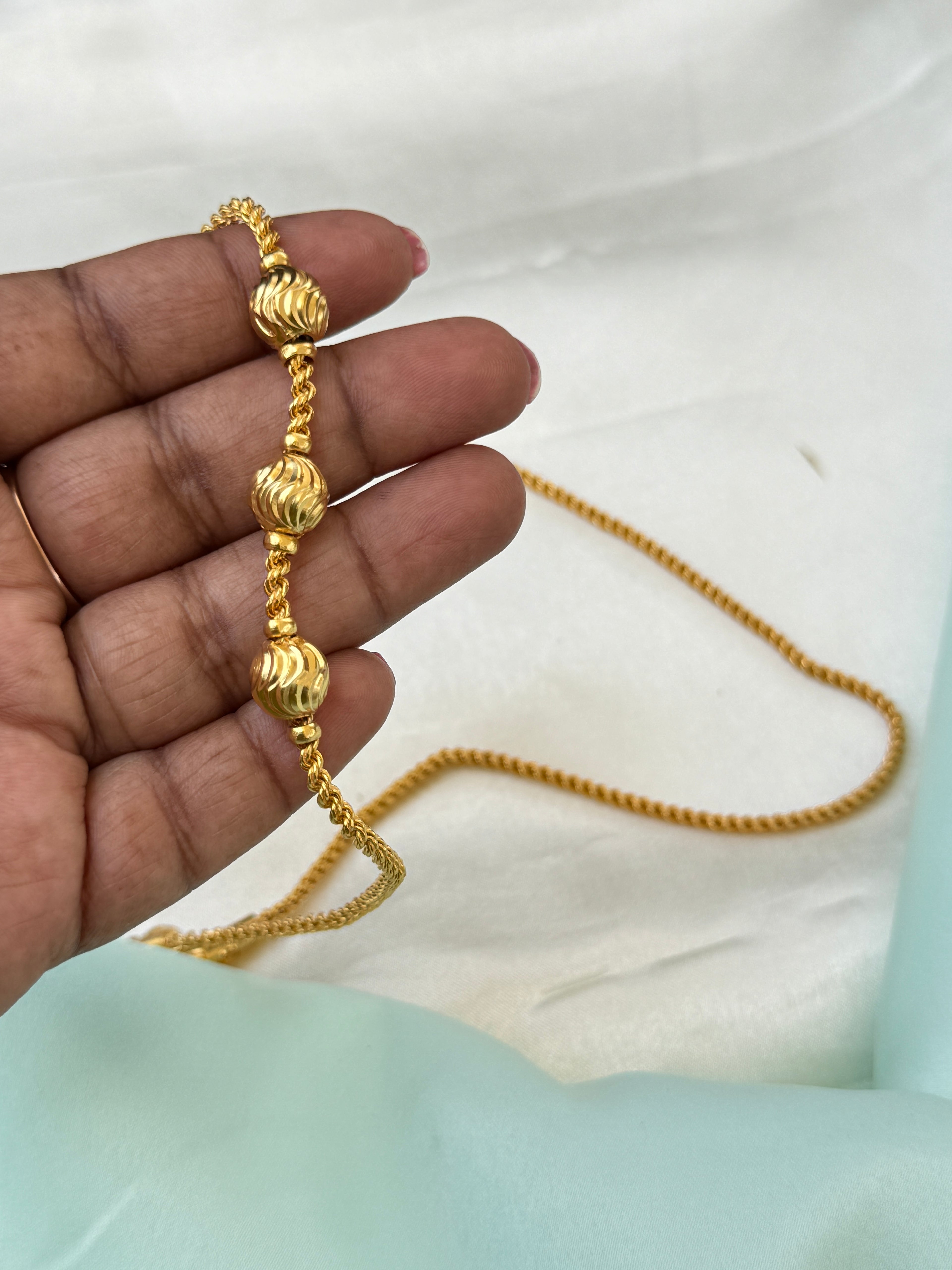 Tc054 Panchaloham unpolished 25 inches ball thali chain
