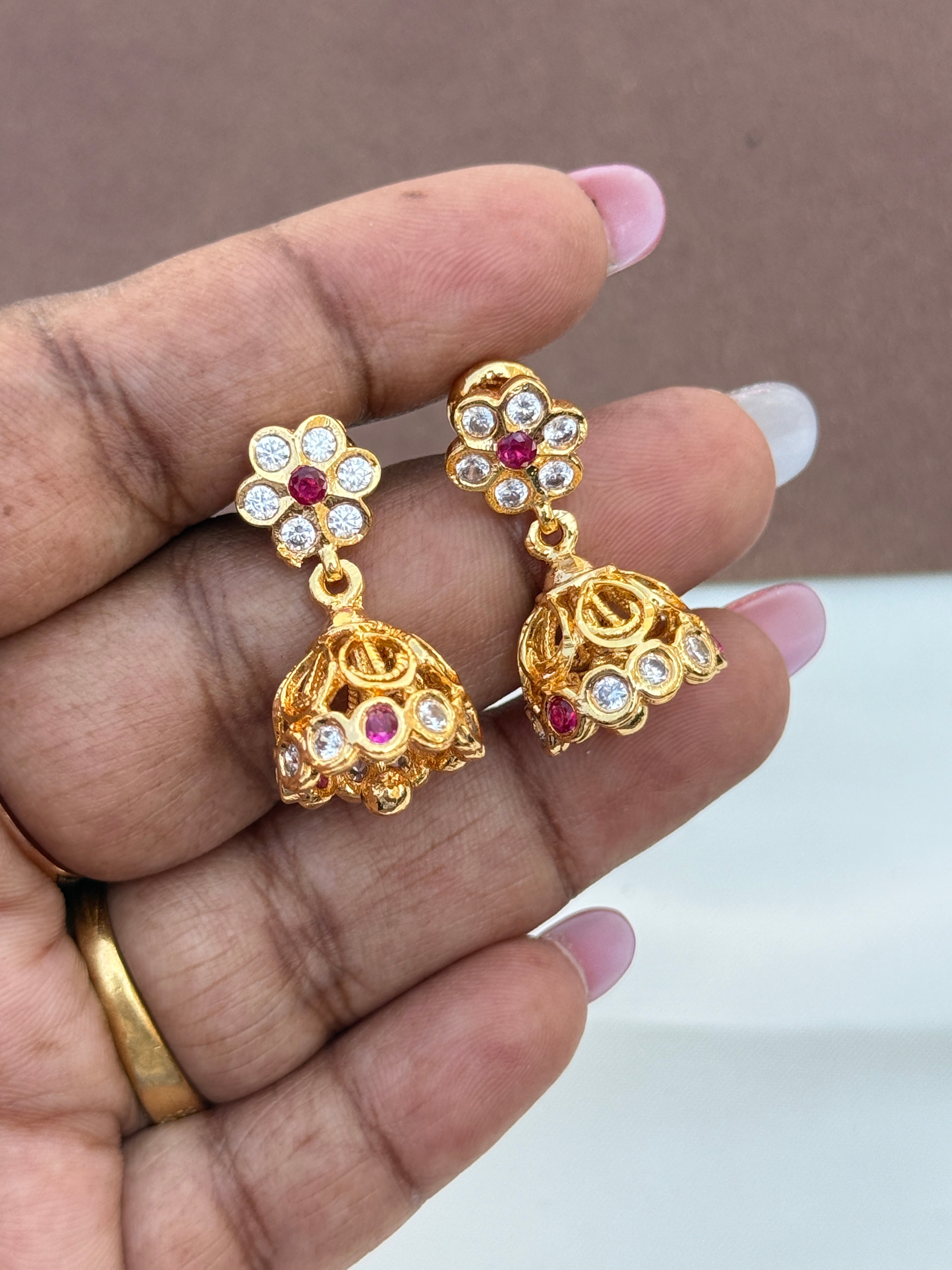 Ph226 panchaloham butta earrings with back screw earrings
