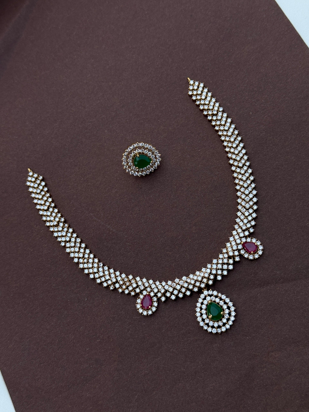 Ns591 cz stone multi short neckset