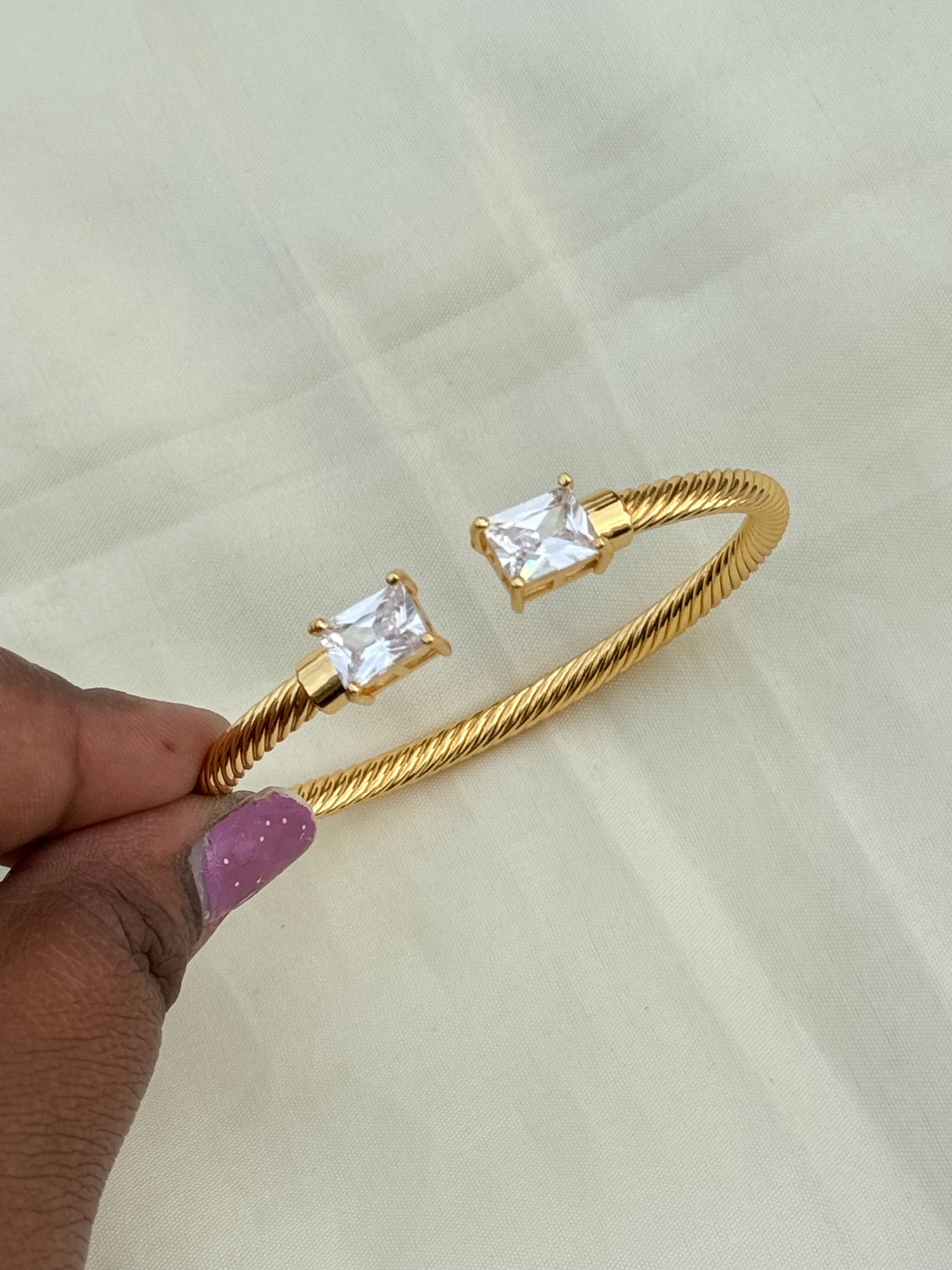 Ab011 twisted anti tarnish bracelet