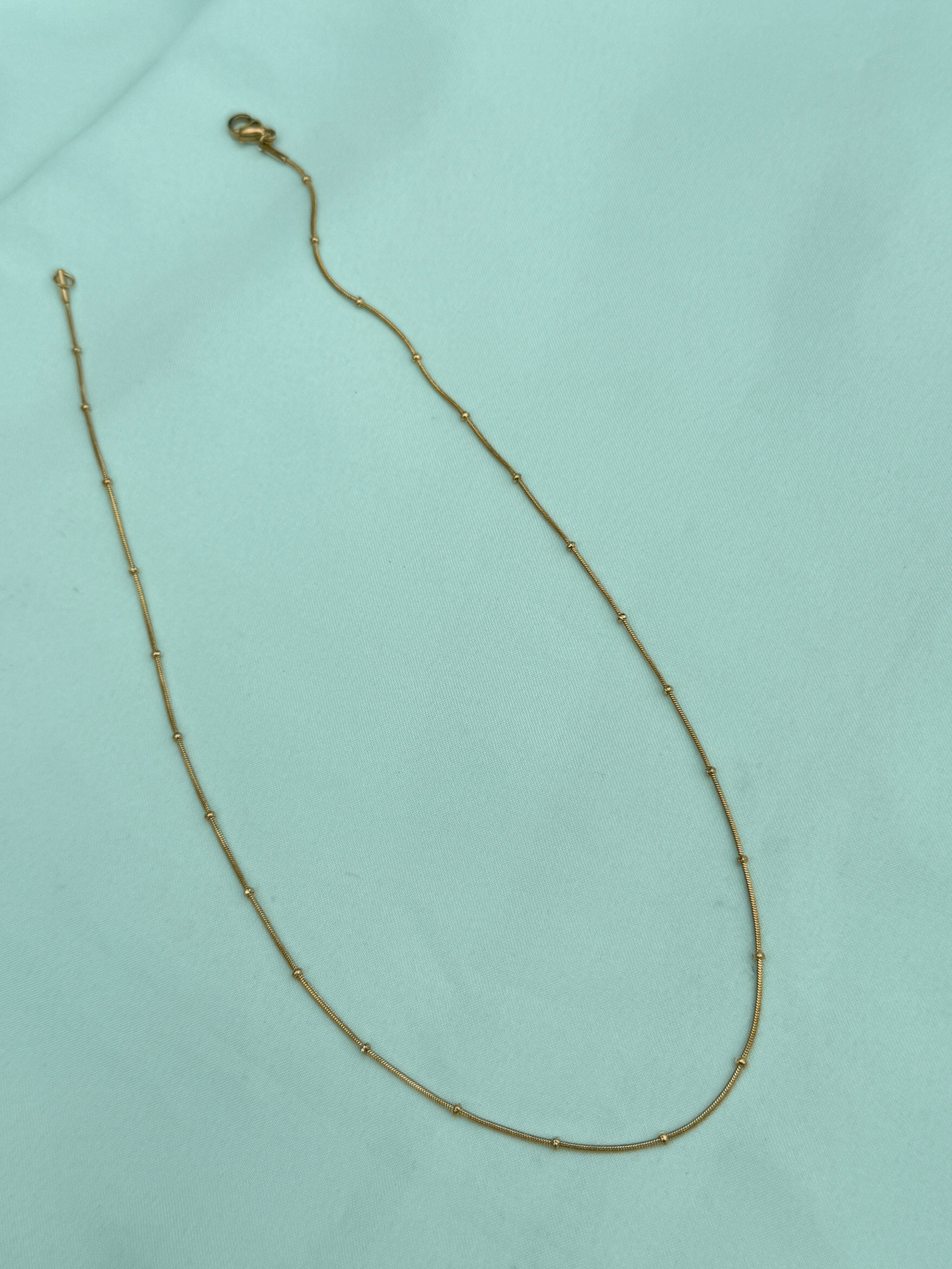 Dc143 anti tarnish small gold ball daily ware chain