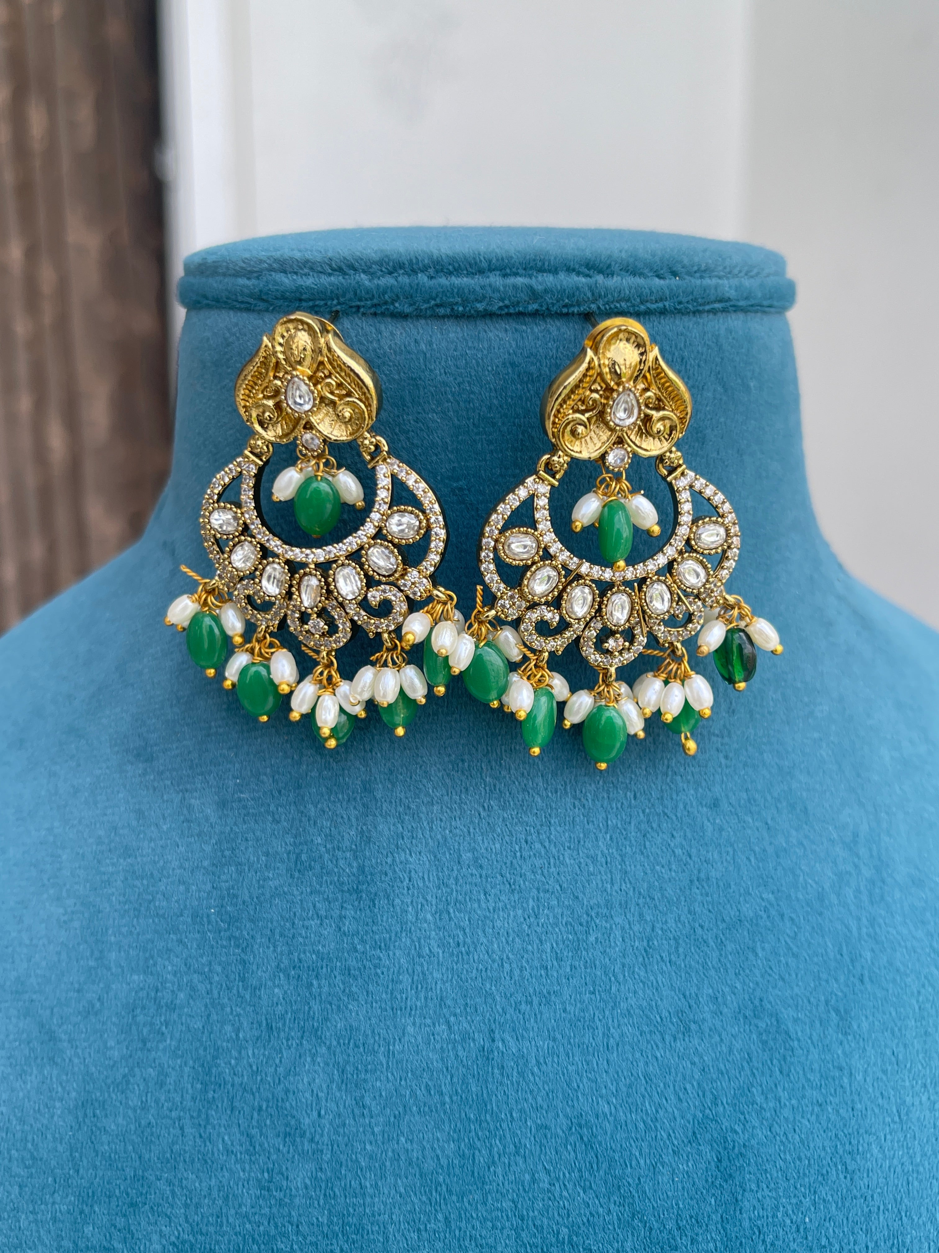 Victorian chandbali earrings