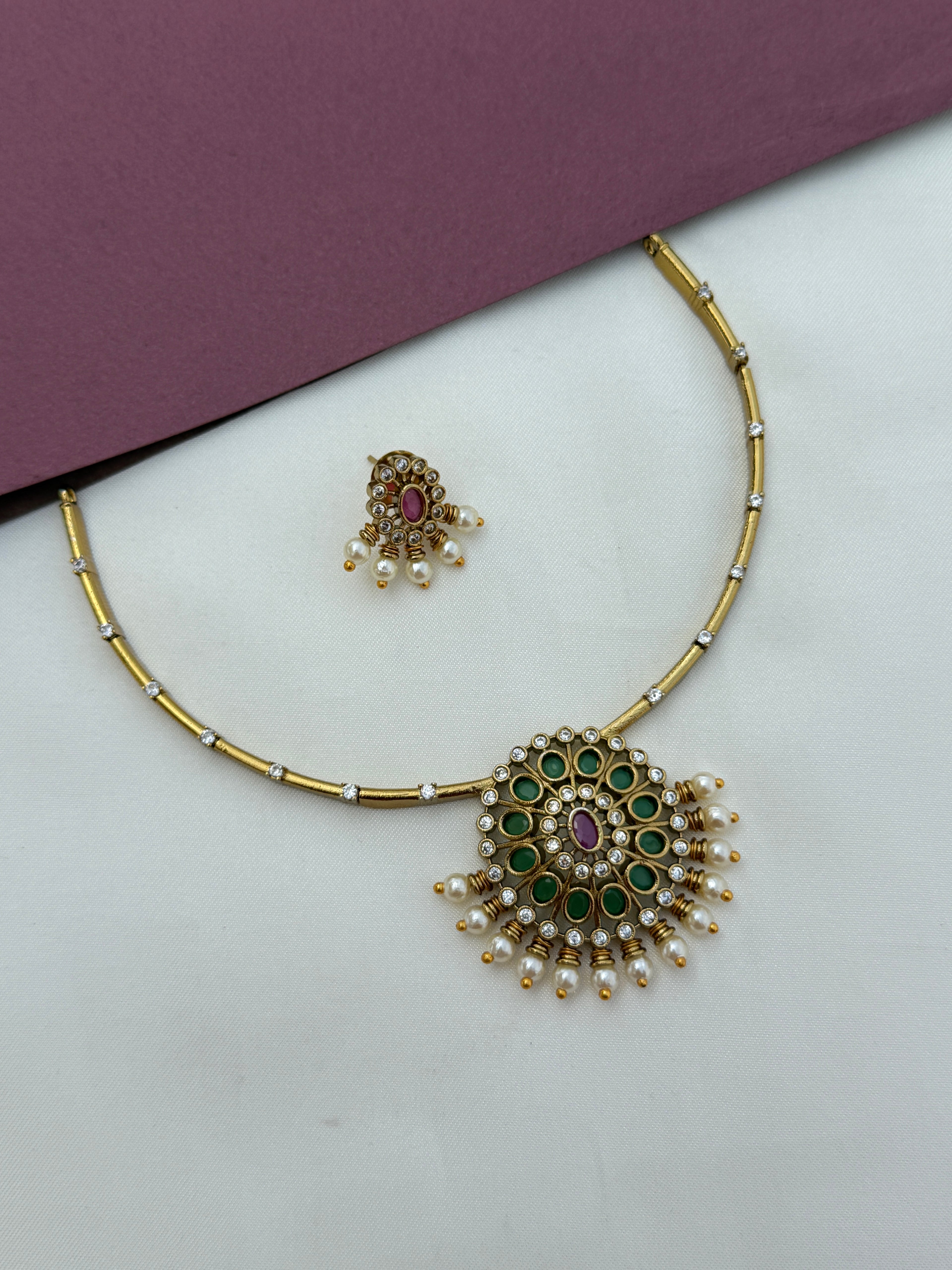 Multi kante neckset with earrings suitable for kids and adults ns634