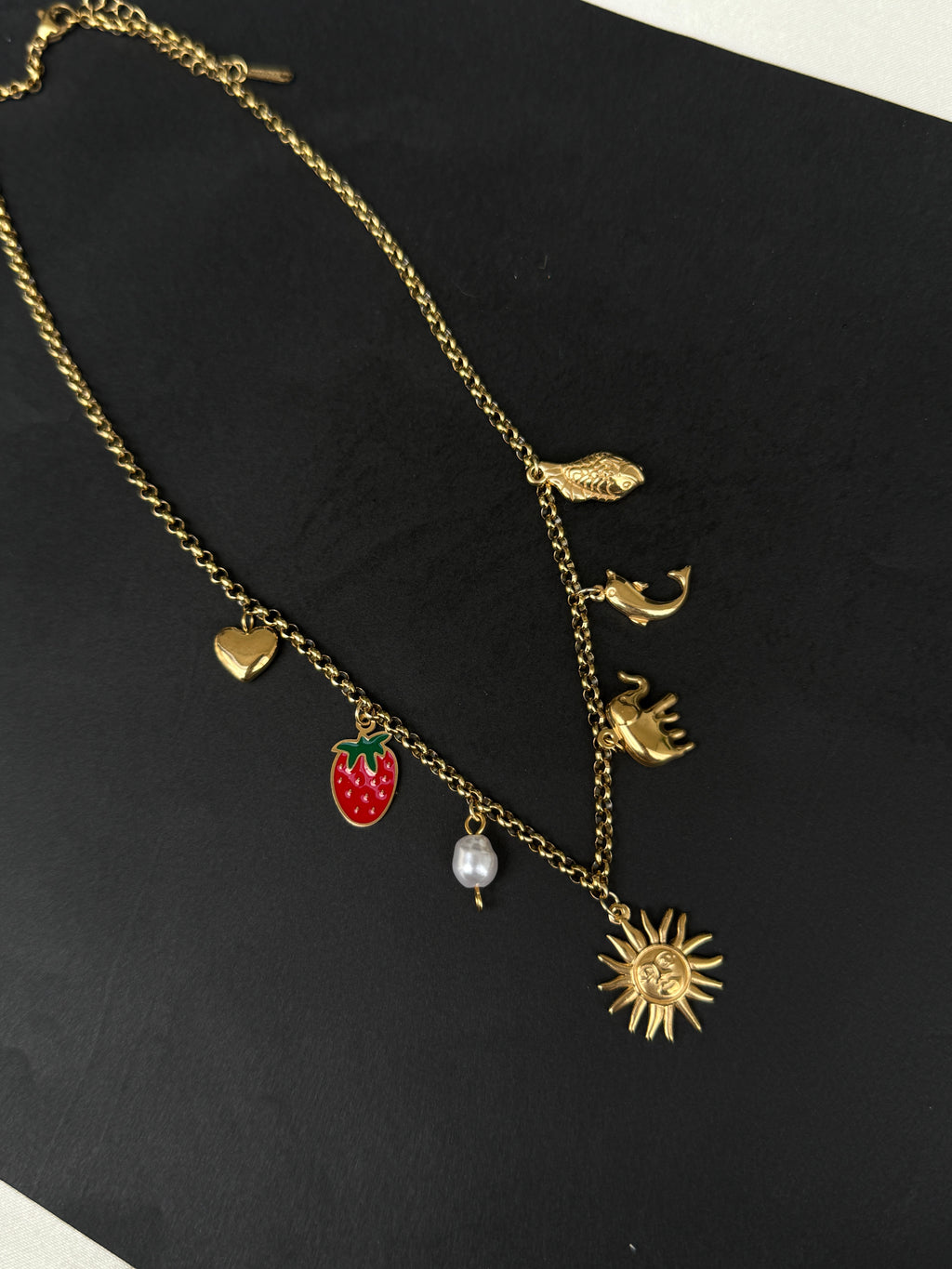 Dc016 funky sun strawberry Anti tarnish chain
