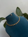 PH126 panchaloham flower Neckset with ear studs