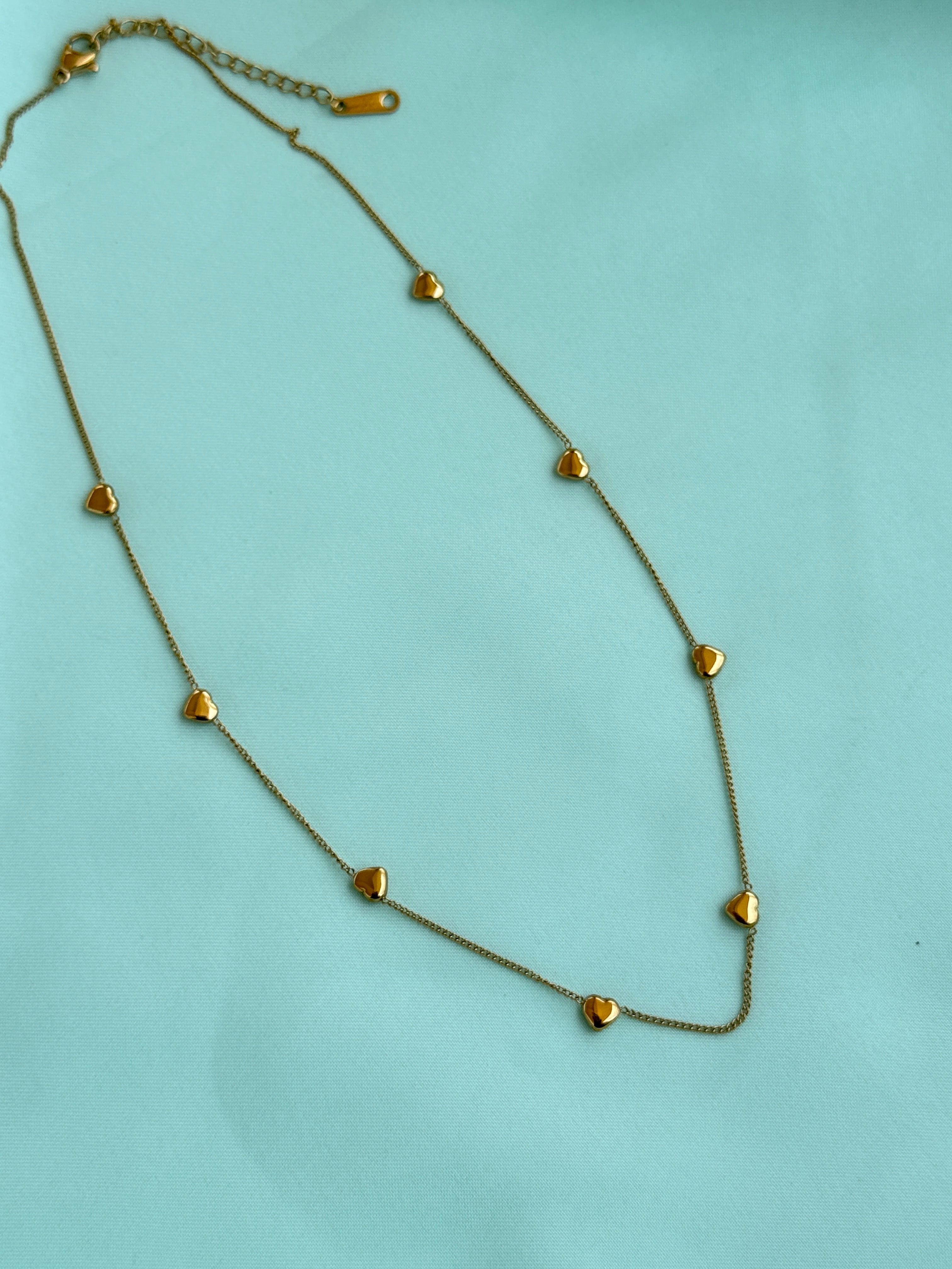 Dc080 anti tarnish hearts 18inches adjustable daily wear chain