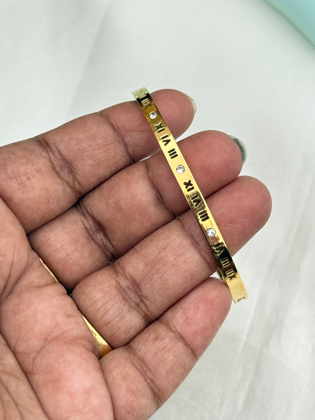 Ab590 anti tarnish 3stone 2:0to 2:2 size opeanable  kids kada bracelet