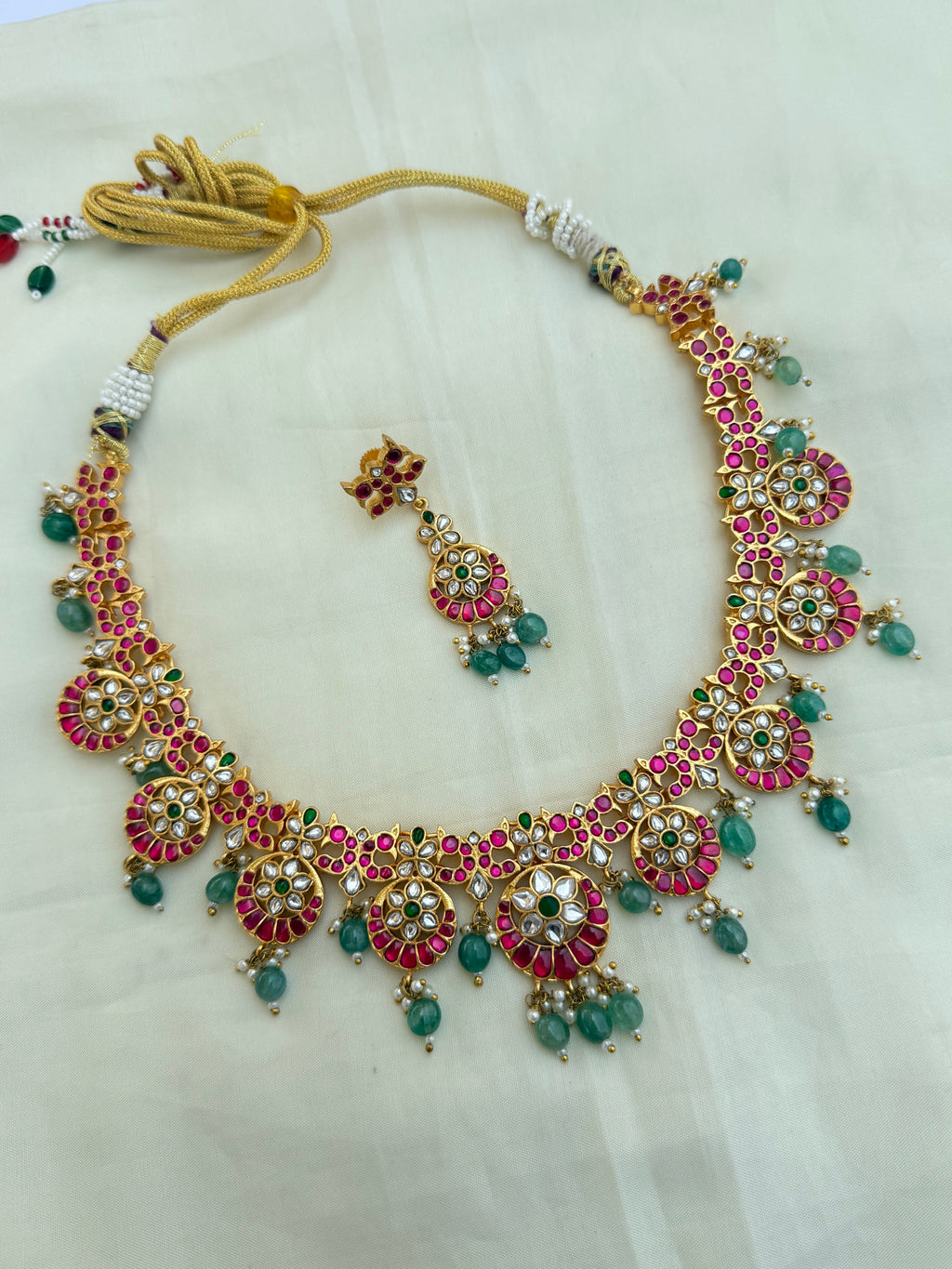 Jk003 jadau kundan Neckset with Earrings