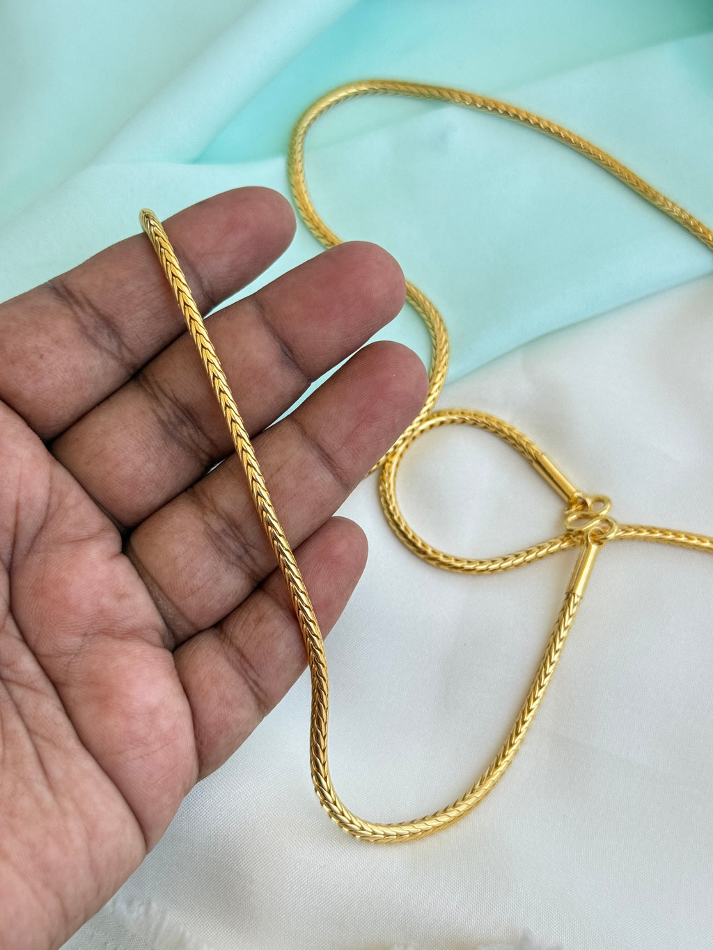 Ph511 Panchaloham polished 30 inches plain thali chains