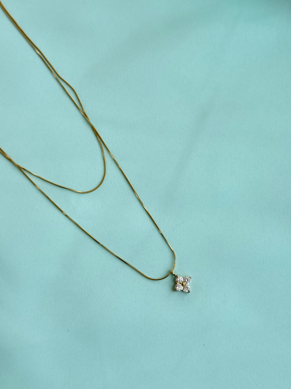 DC079 anti tarnish 2 layer's flower 18inches adjustable daliy wear chains