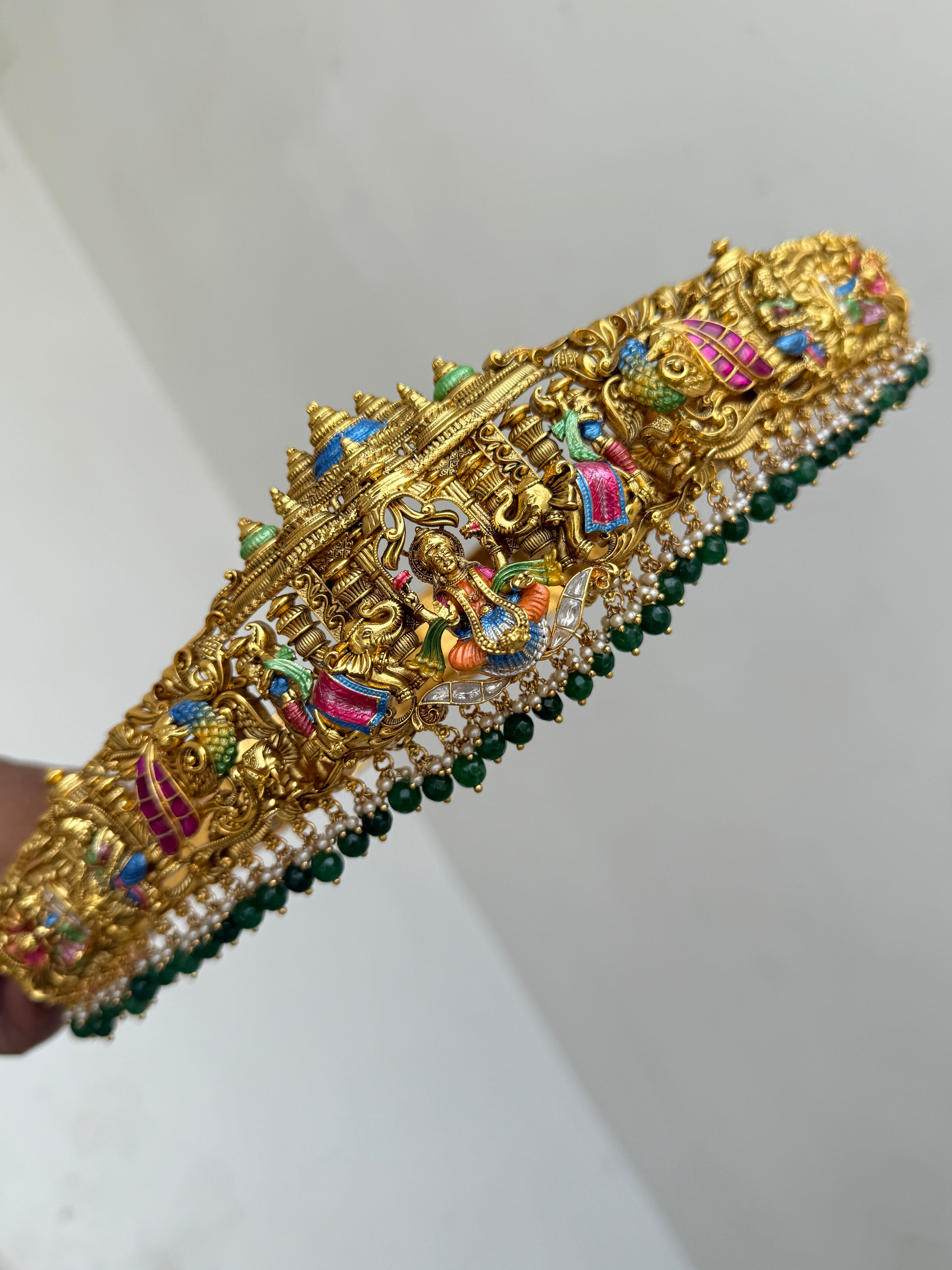 Hb615 meenakari jadau kundan nakshi lakshmidevi adults hipbelt