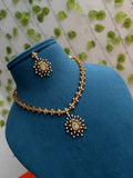 Flower design short neckset with earrings - Ns852