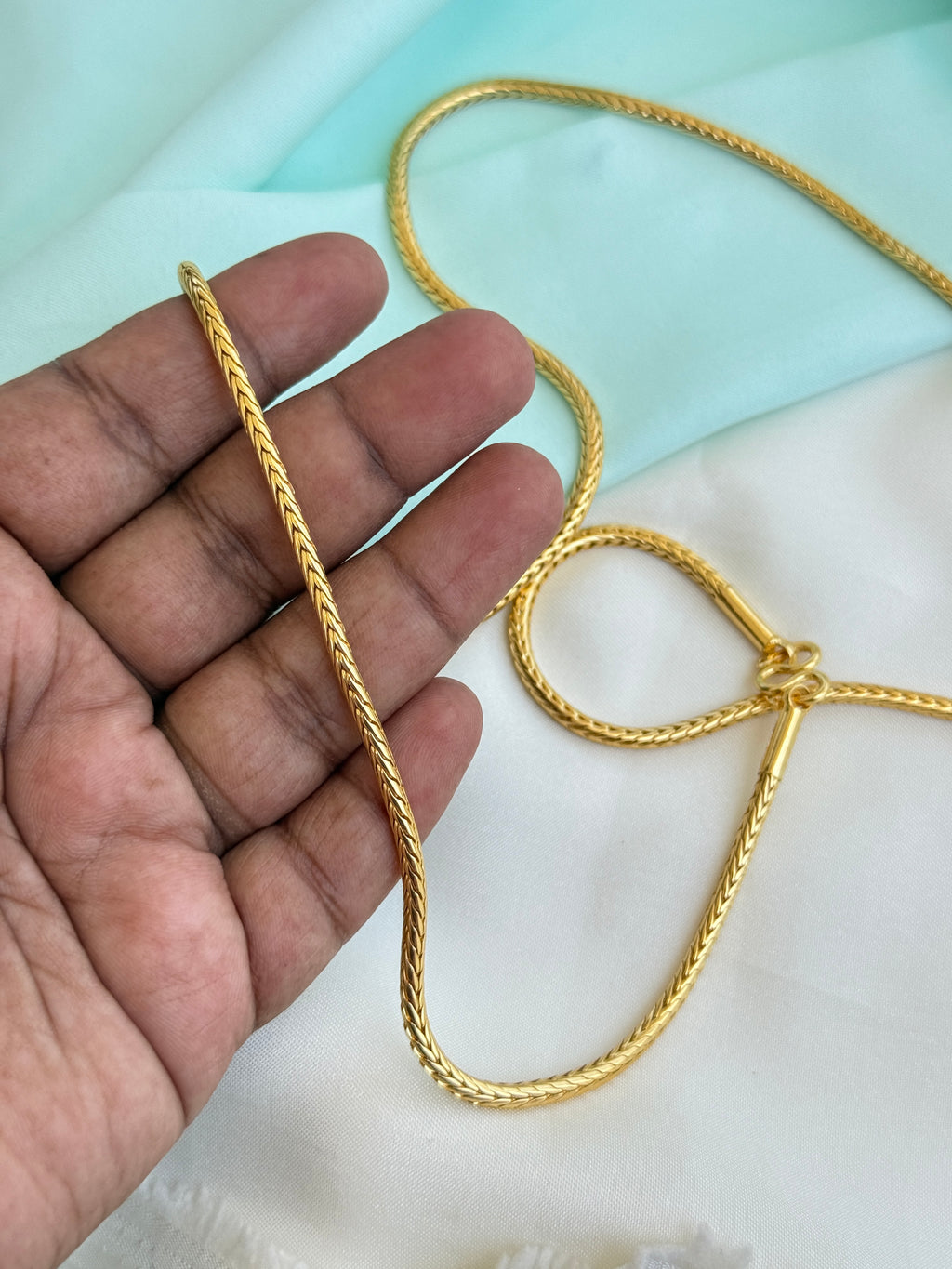 Ph511 Panchaloham polished 30 inches plain thali chains
