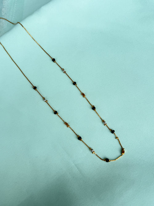 Bb142 single line 18 Inches Black beads