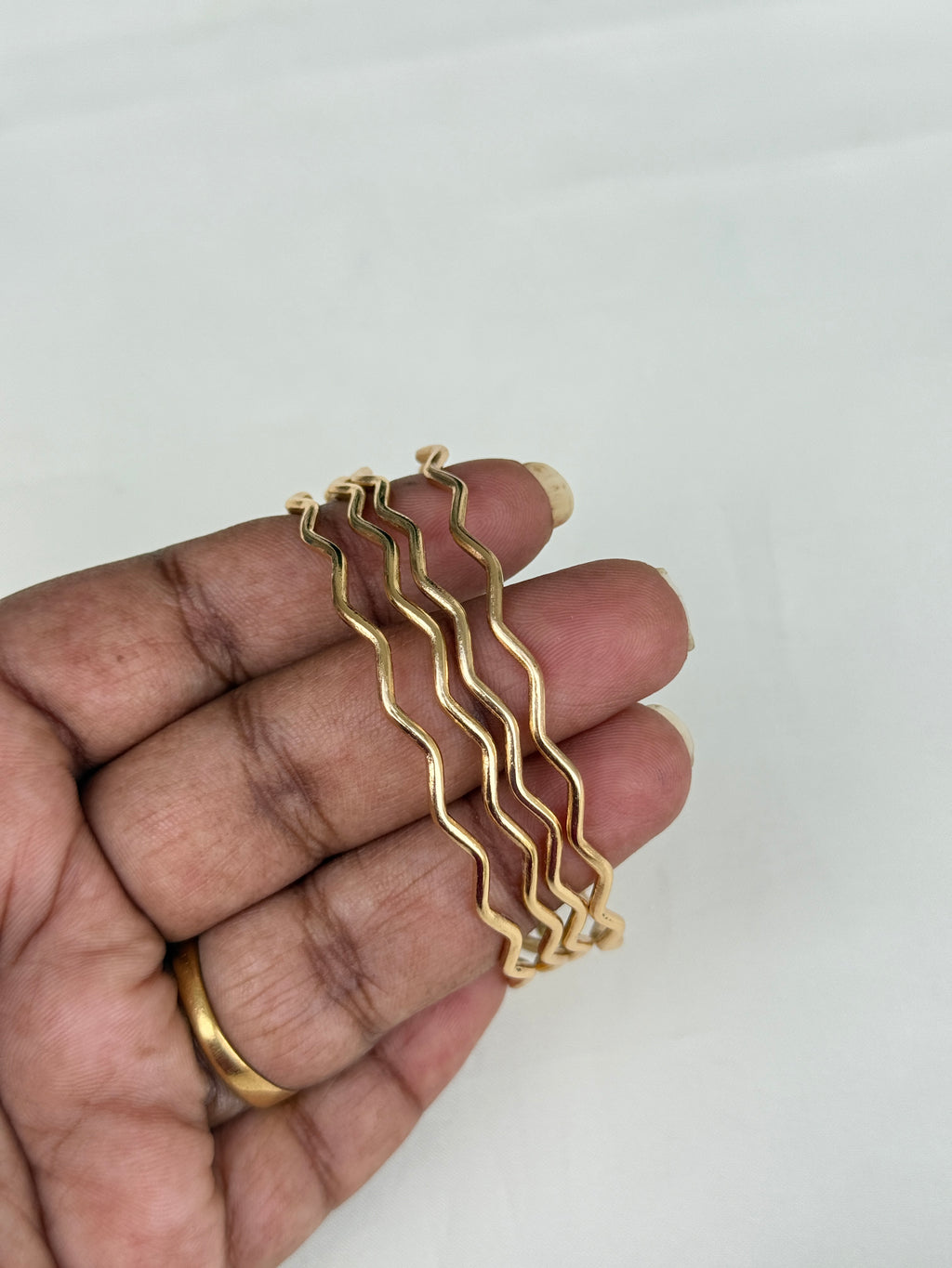 Sb146 panchaloham zigzag bangles