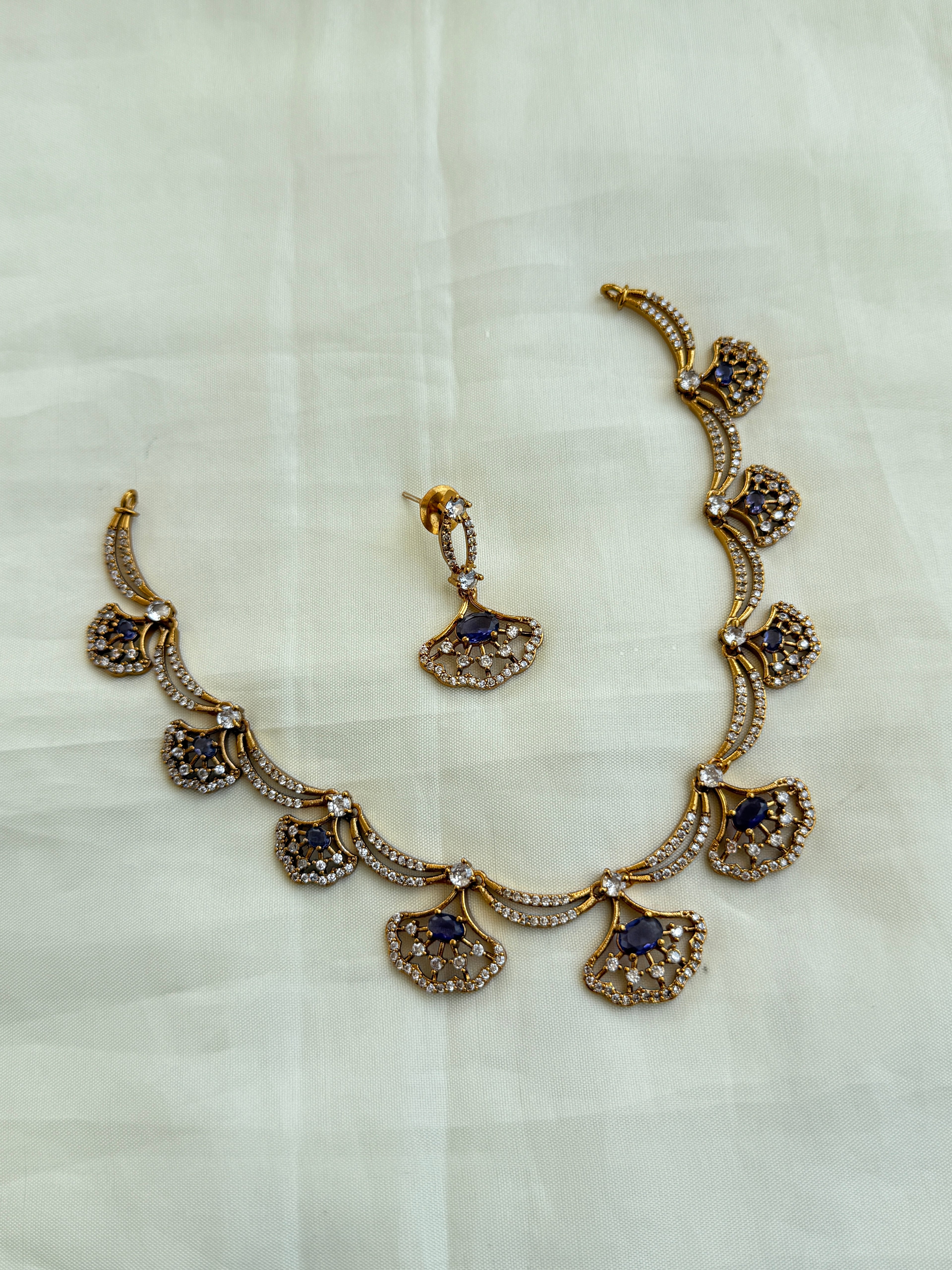 Ns211 purple corals neckset with earrings