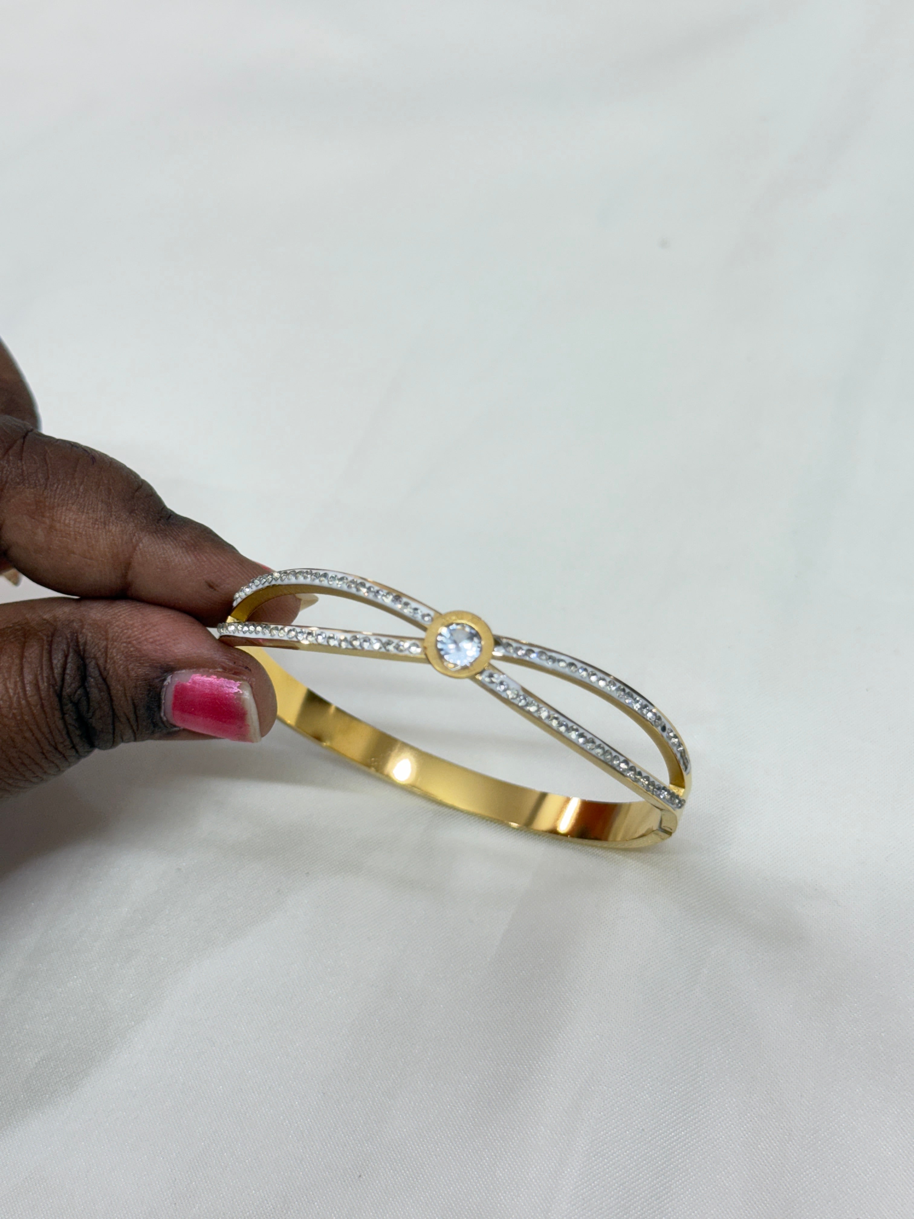 Ab038 2 lines openable anti tarnish bracelet