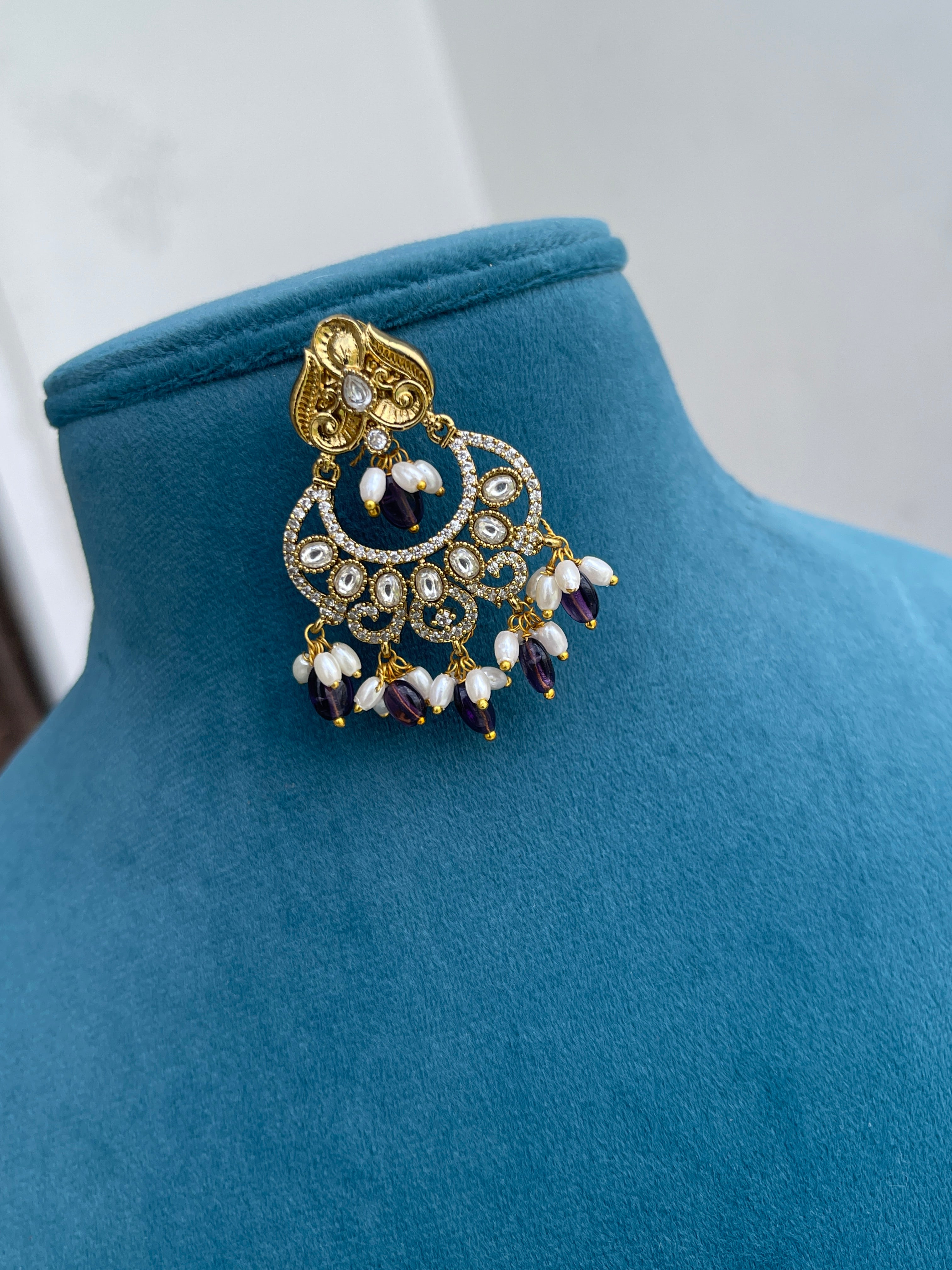 Victorian chandbali earrings