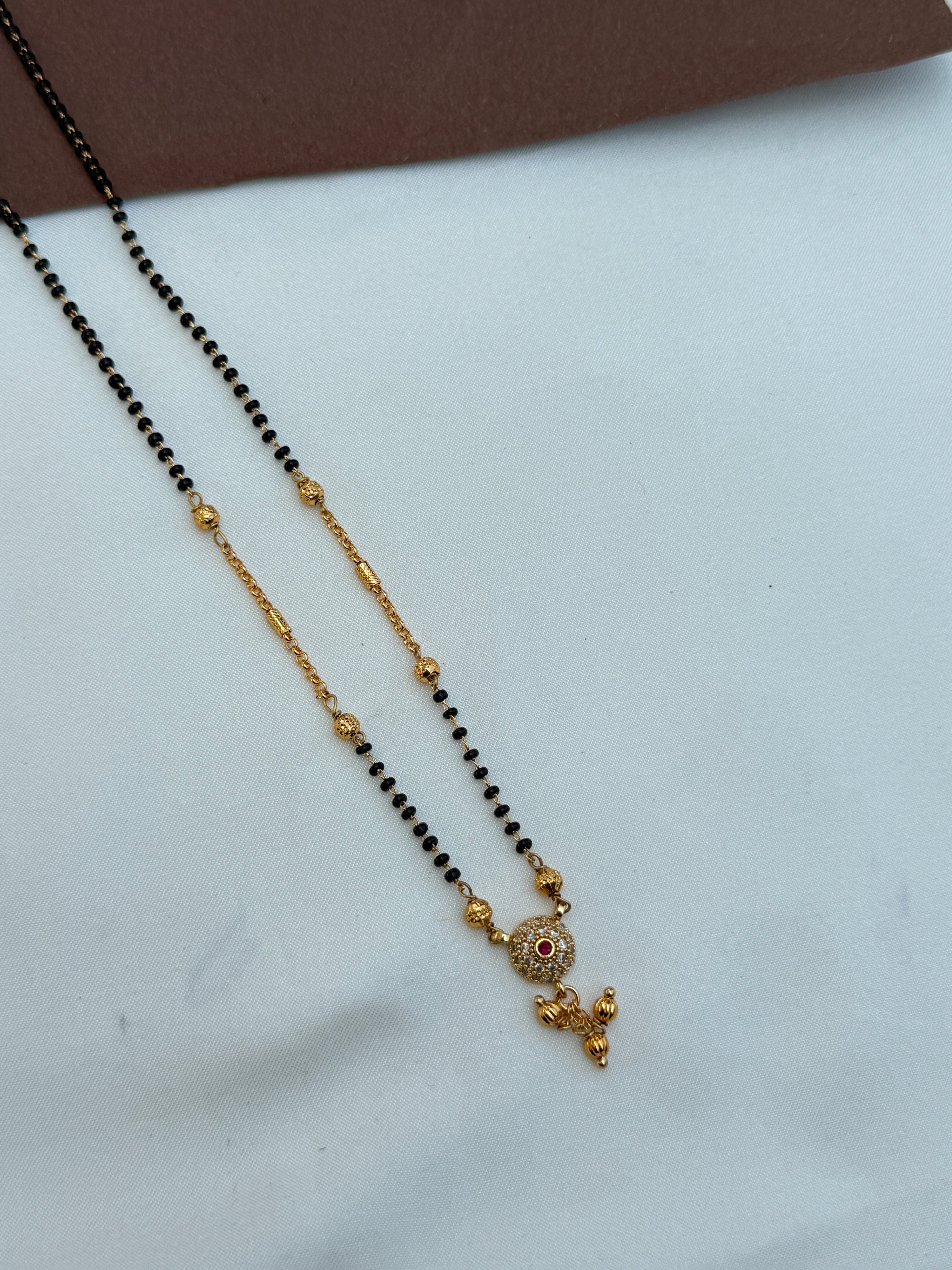 Bb088 18inches single line gold ball blackbeads