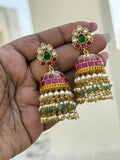 ER161 jadau kundan big butta earrings