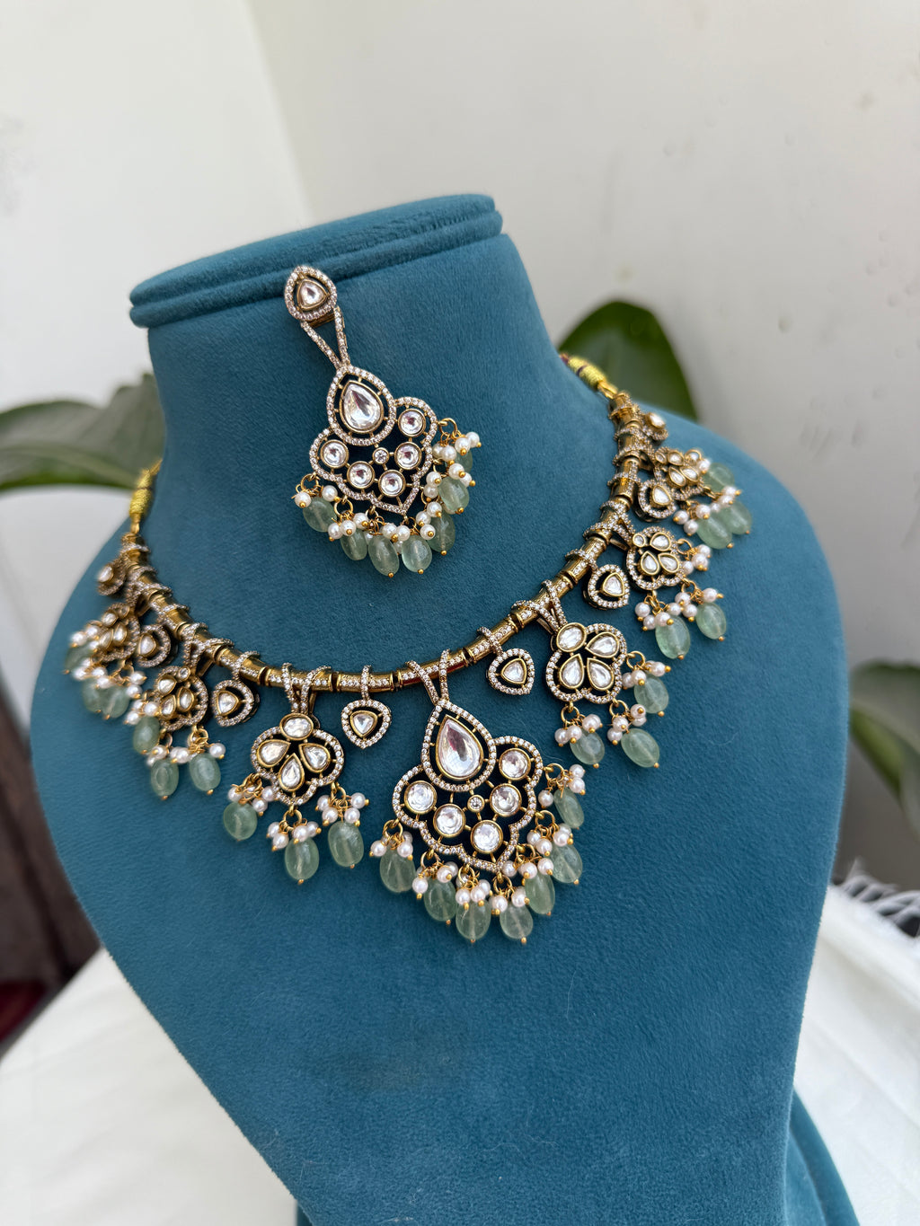 Ns201 moissanaite Neckset with Earrings
