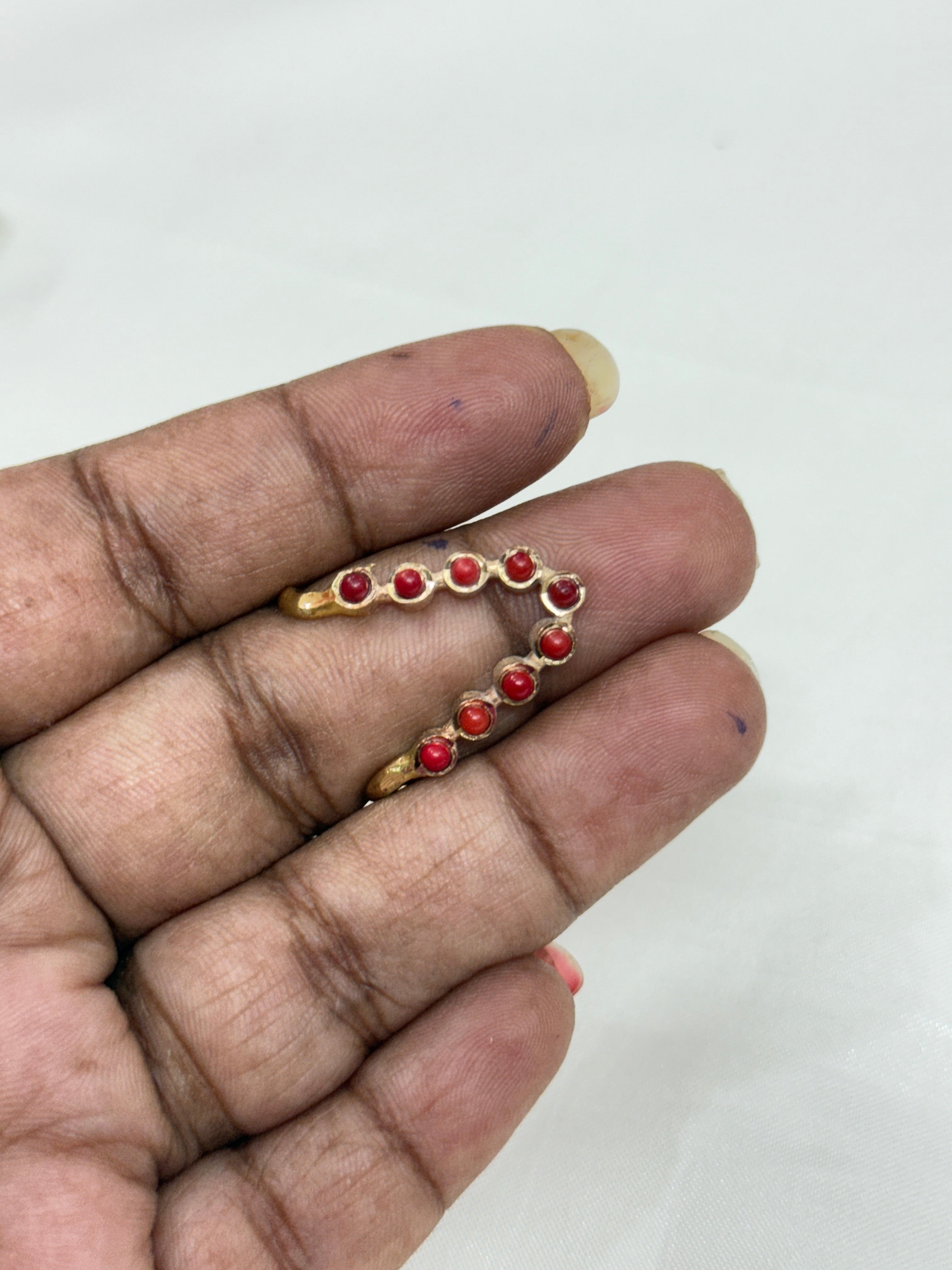 Rg015 panchaloham v shape adjustable finger ring