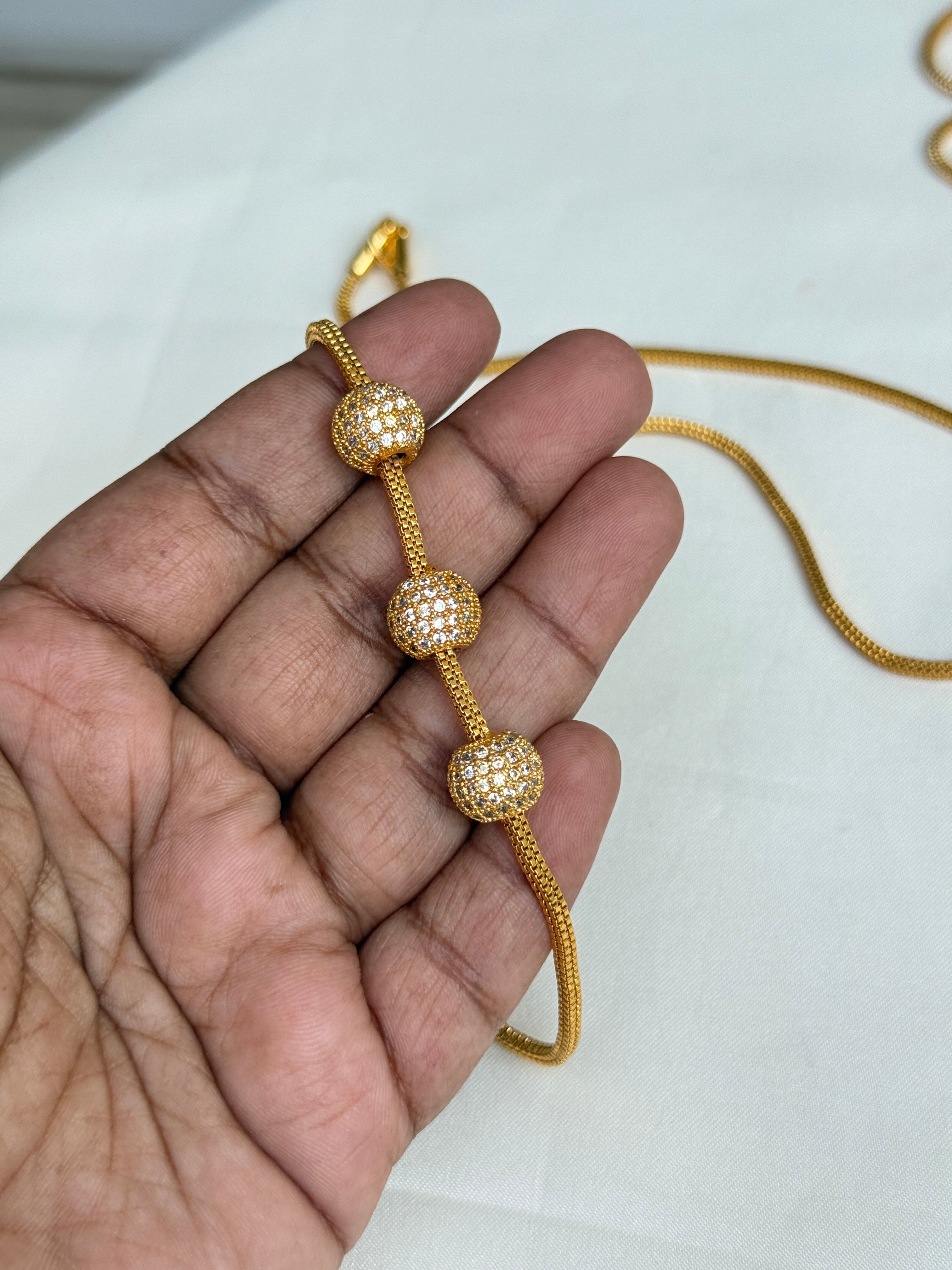 Tc017 24 inches 3 ball’s mangalsutra chain