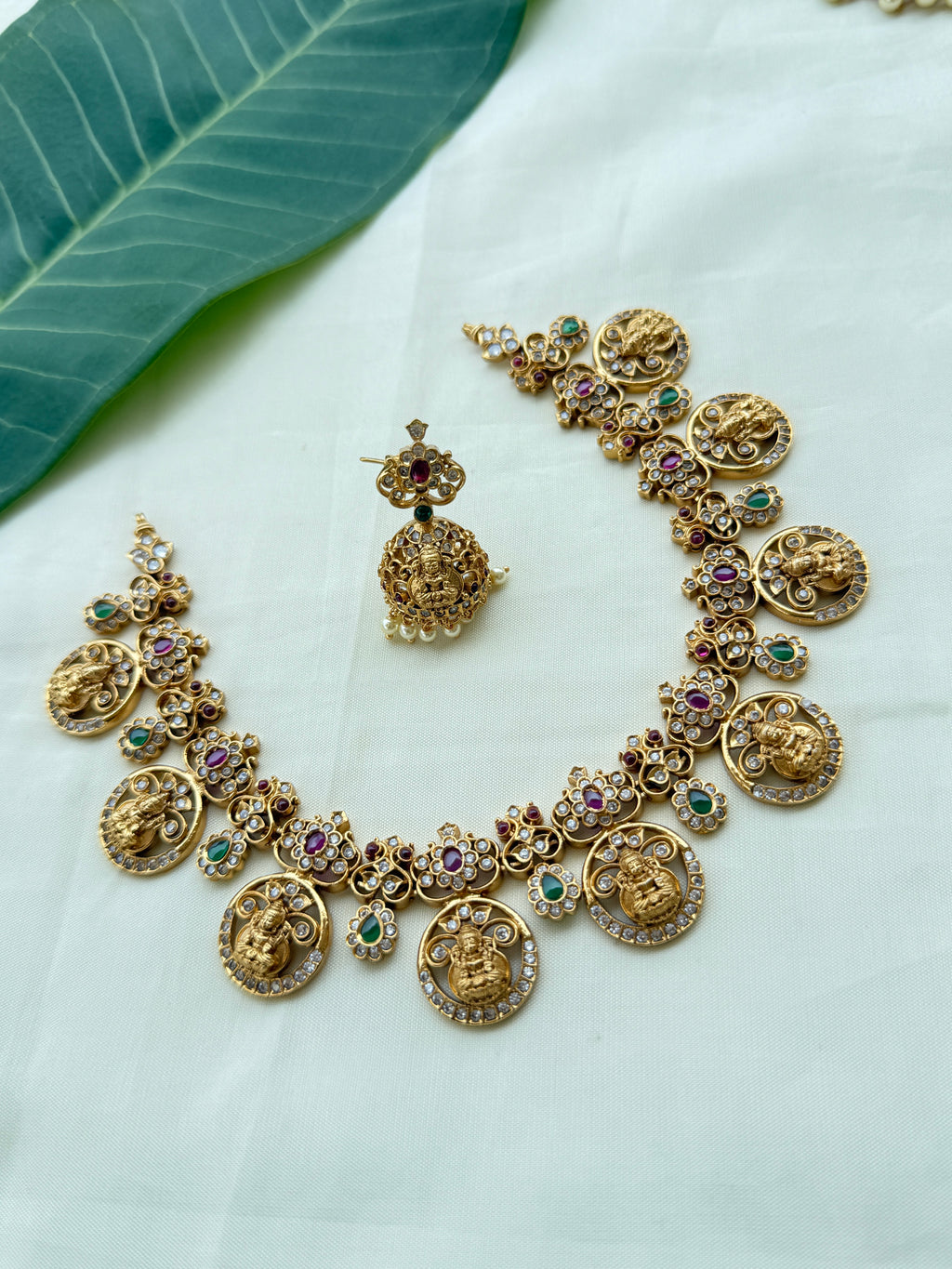 Ns257 multi Lakshmi Devi kasu neckset